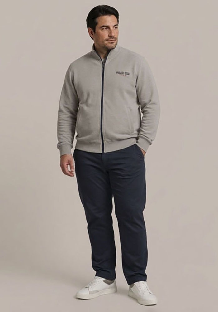 Man's World Plus Sweatjacke mit Reißverschluss, normale Länge, aus Baumwolle und Polyester