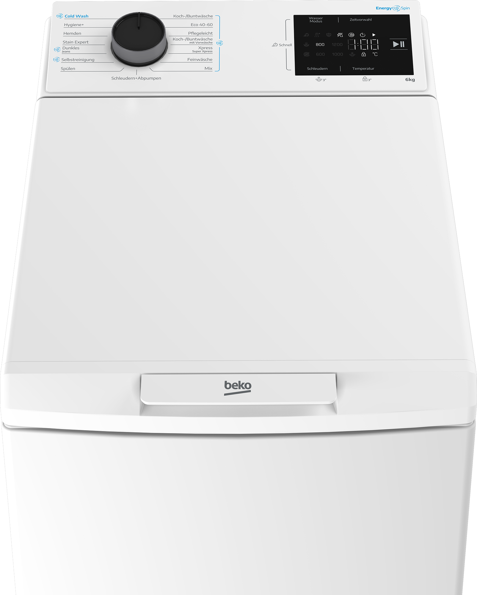 BEKO Waschmaschine Toplader »BWTL 6A W ES« 6 kg 1200 U/min Hygiene+ und Knitterschutz unterstützen gepflegte Wäsche.