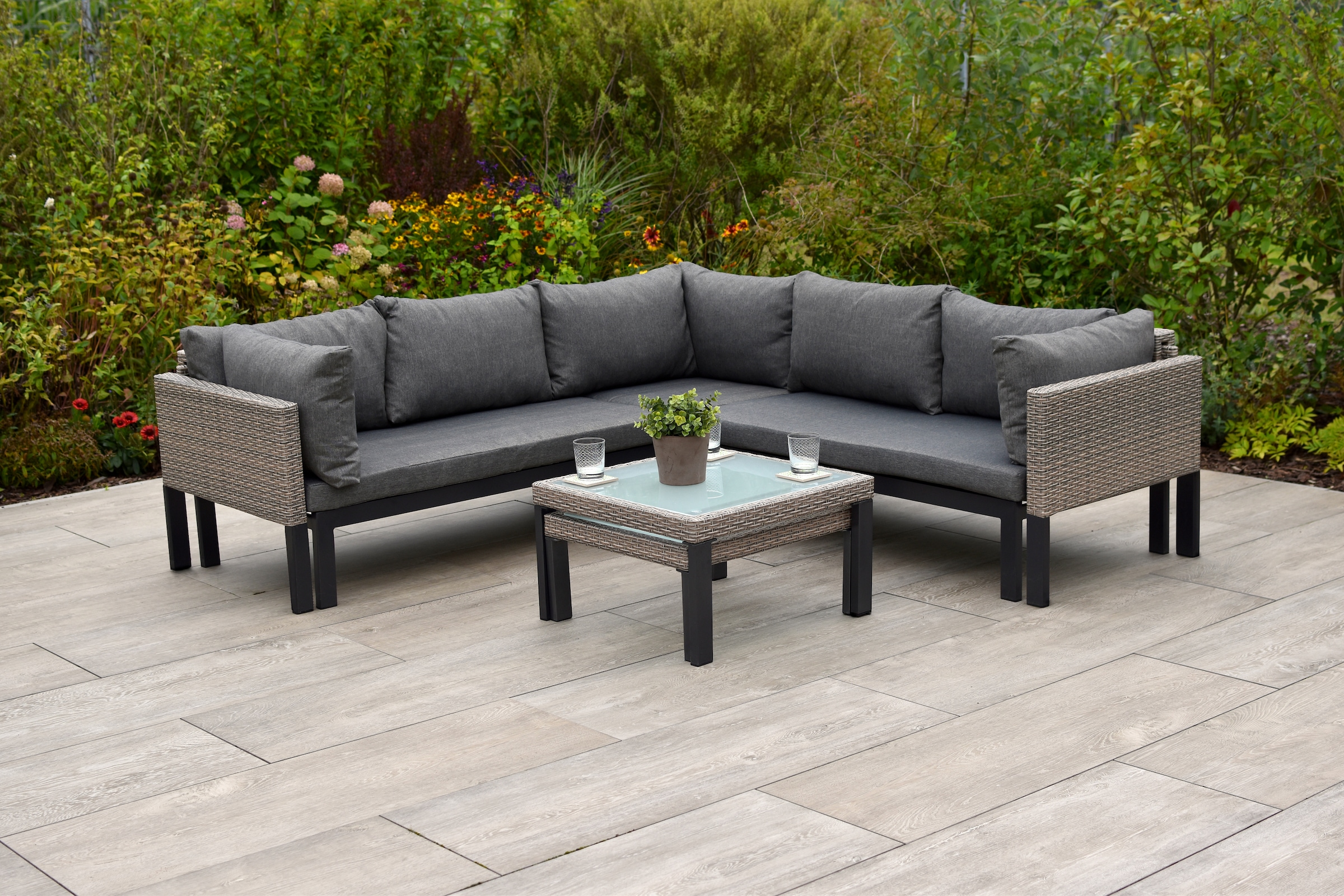 MERXX Garten-Essgruppe »Amantea« Set, 16 Stk. tlg. Eckbank, inkl. Sitz-und günstig online kaufen