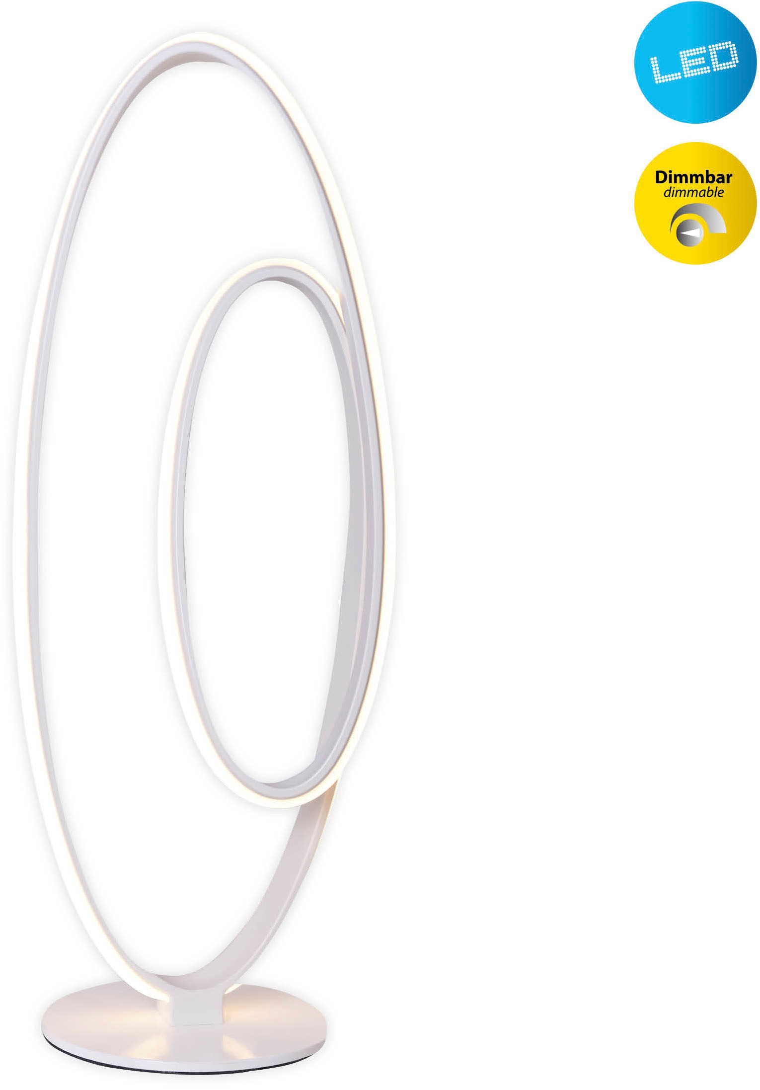 näve LED Tischleuchte »Odrive« LED-Modul 1 Stk. Warmweiß oval, dimmbar, ges günstig online kaufen