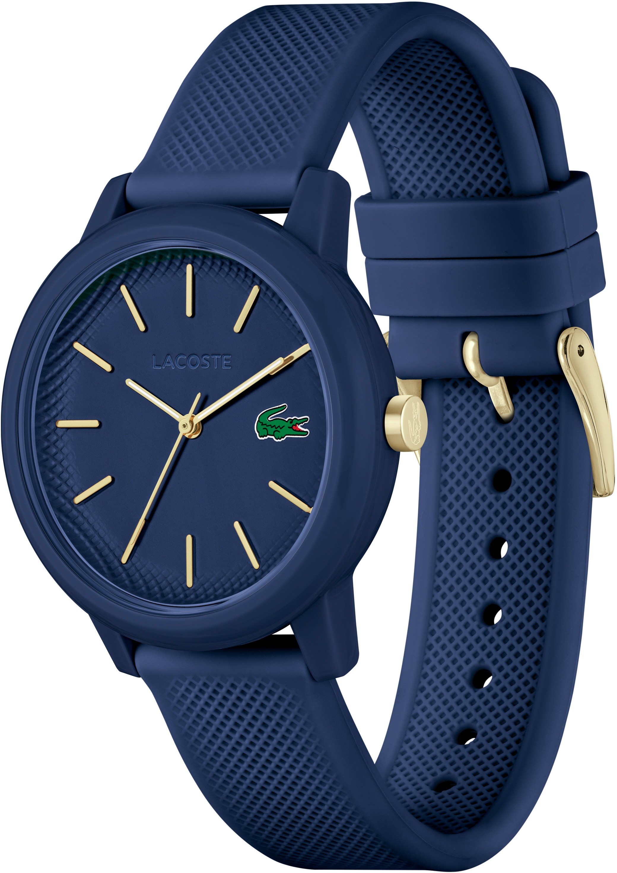 Lacoste Quarzuhr »LACOSTE 12.12 LADIES«, Armbanduhr, Damenuhr, Mineralglas, analog, Silikonarmband