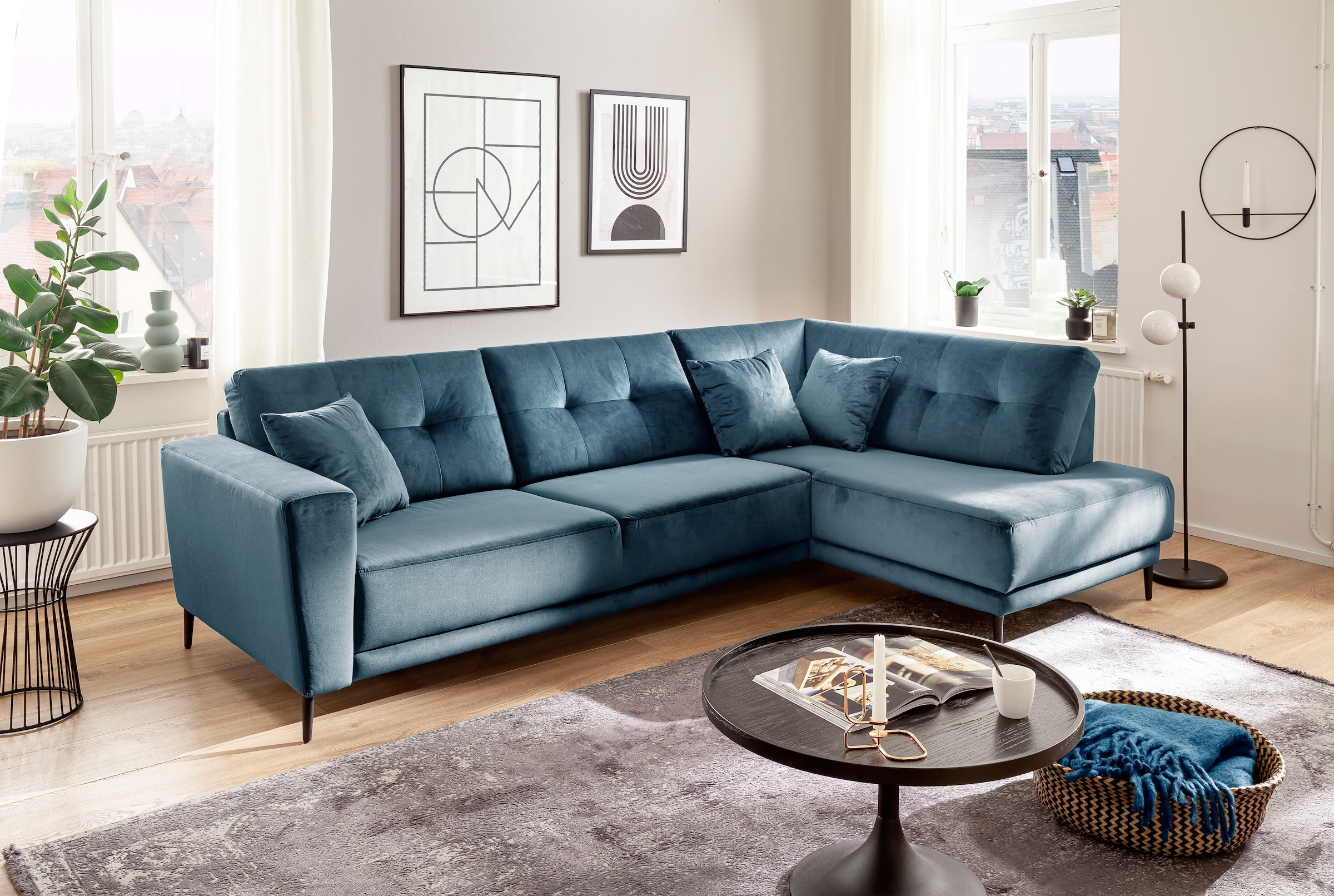 Trends by HG Polsterecke »Barcelona L-Form«, mit Metallfuss, frei im Raum s günstig online kaufen
