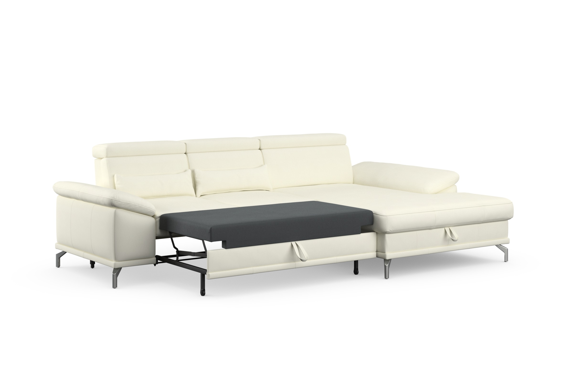 sit&more Ecksofa »Cabrio L-Form, mit Sitztiefenverstellung, Arm- und Kopfteilverstellung«, 2 Nierenkissen, Federkern, optional Bettfunktion und Stauraum
