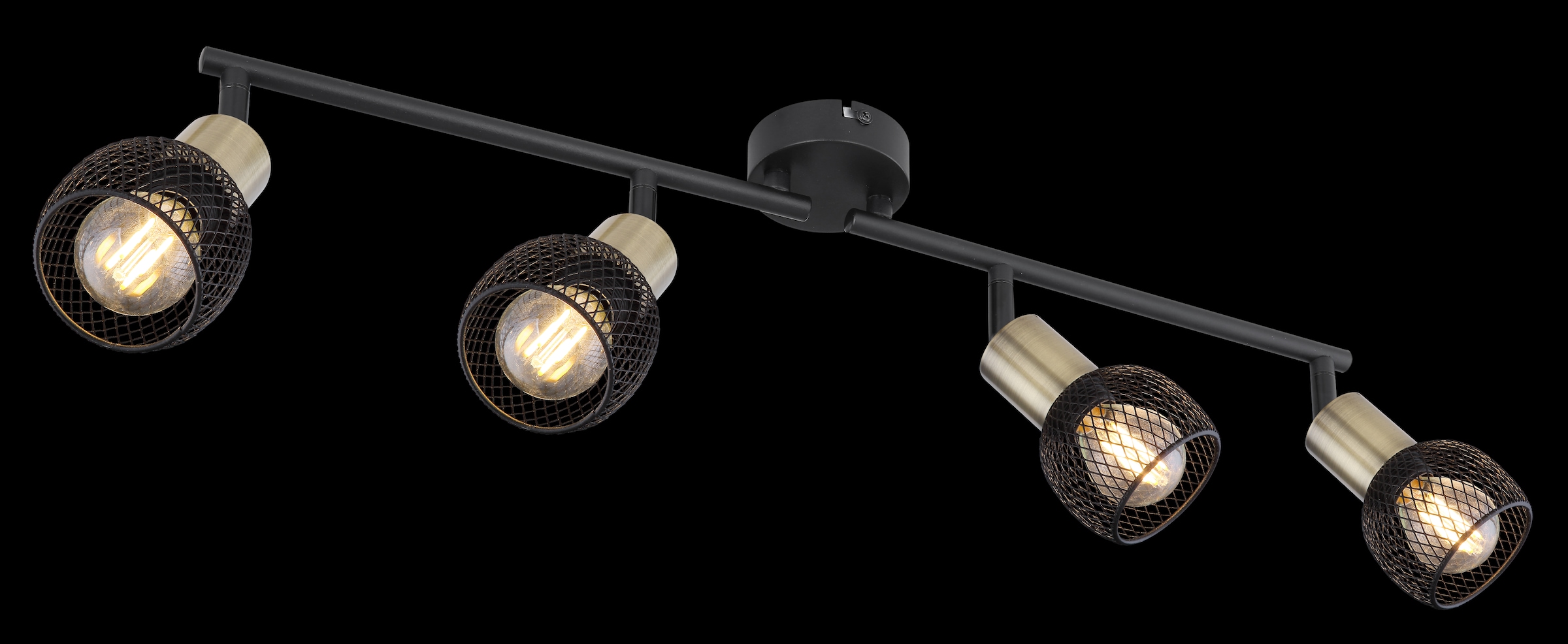 GLOBO LIGHTING Deckenstrahler »FIASTRA«, Leuchtmittel E14 | ohne Leuchtmittel, Deckenspot/schwarz/Schirme aus Metallgeflecht/Flur/beweglich