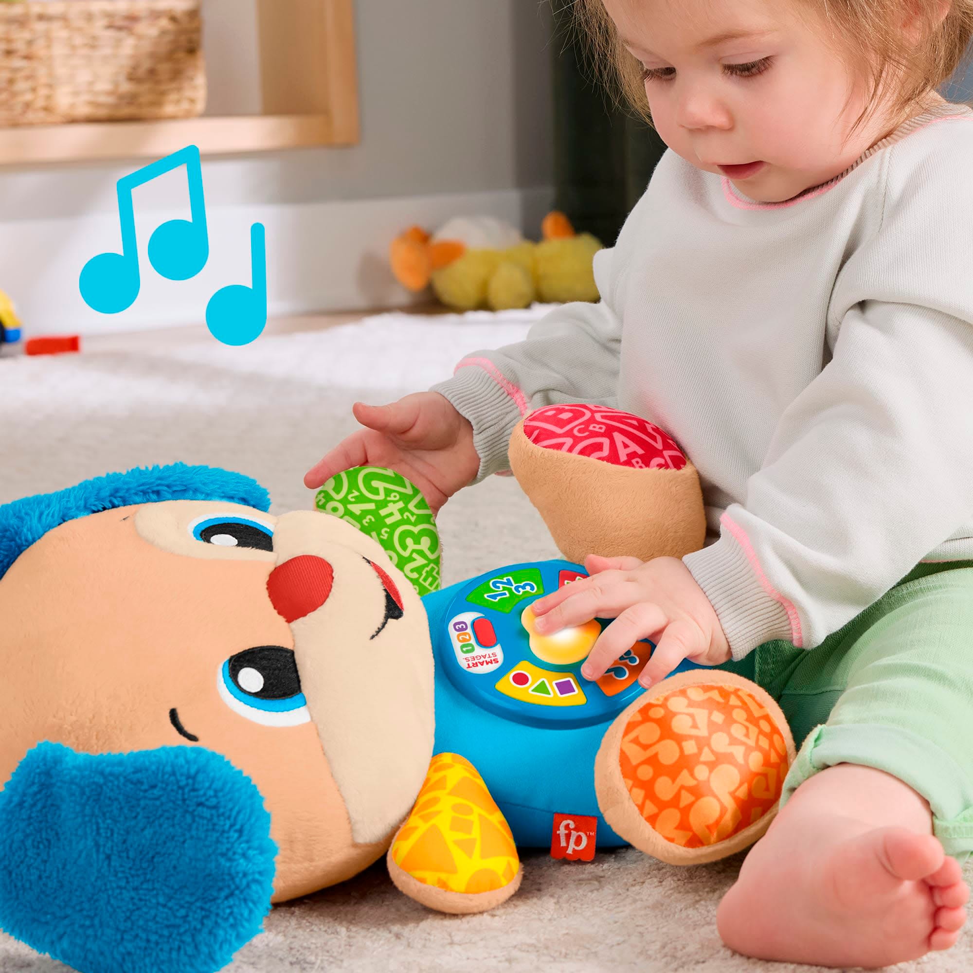 Fisher-Price® Kuscheltier »Lernspaß Hündchen (D, F, E, I, DU)«, mit Licht- und Soundeffekten