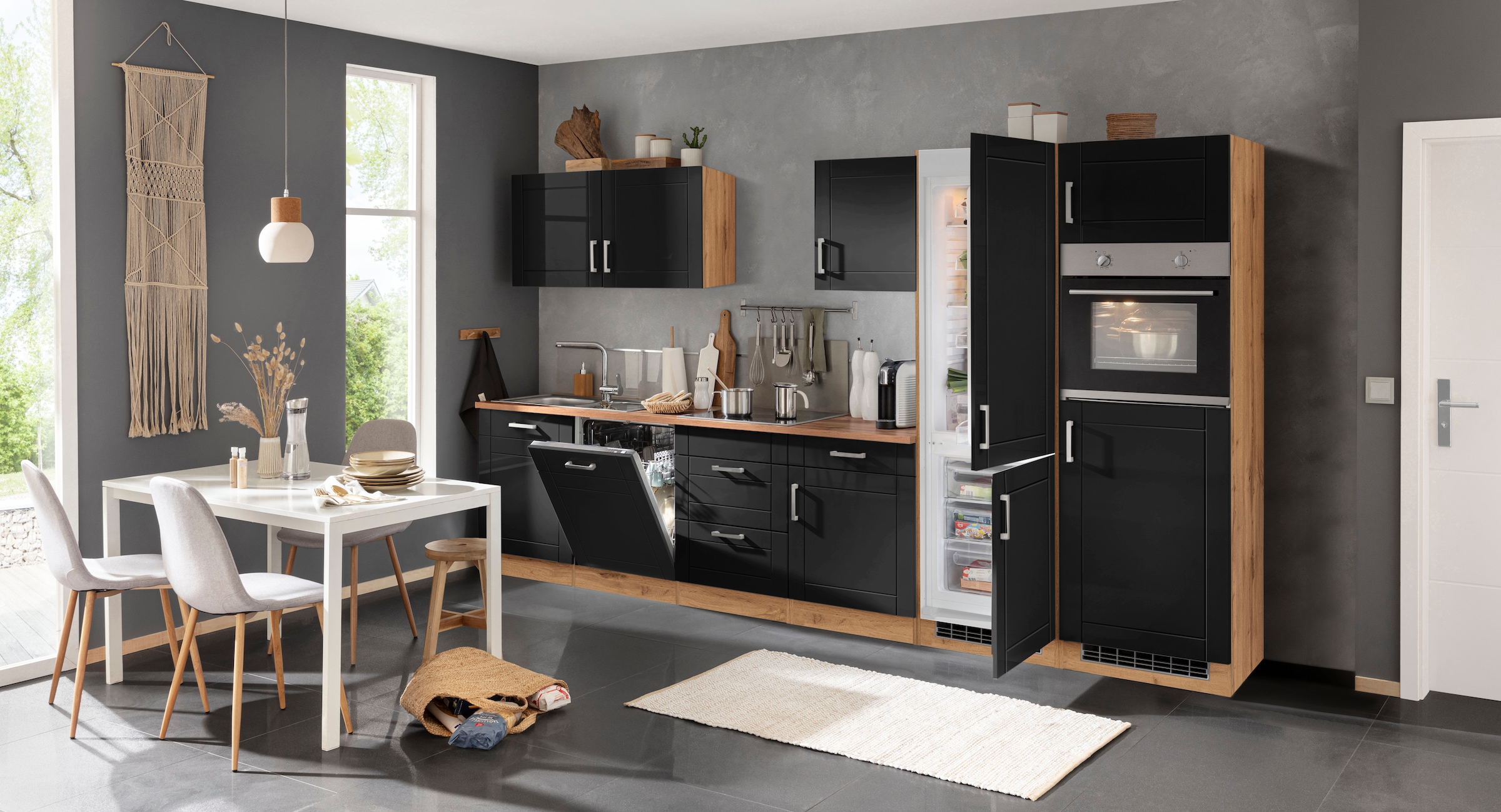 KOCHSTATION Küchenzeile »KS-Tinnum«, ohne E-Geräte, Breite 360 cm