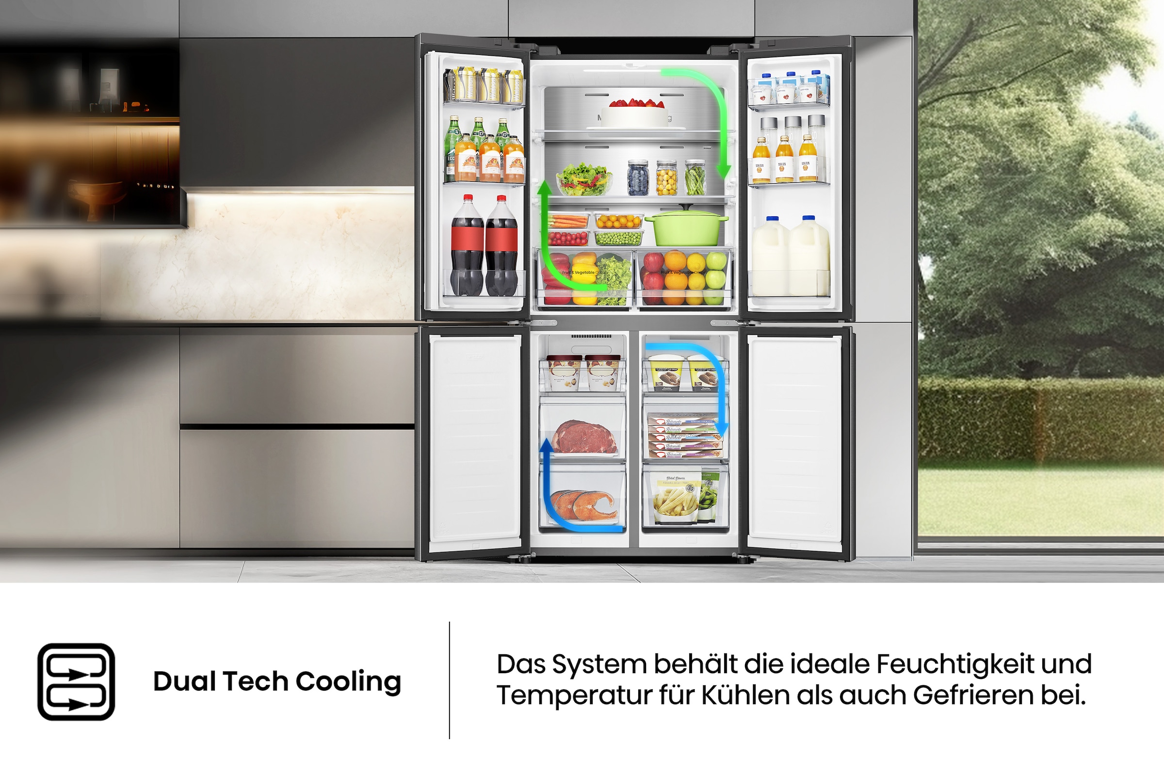 Hisense Multi Door »RQ5P470SAFD«, MetalCooling Innenwand