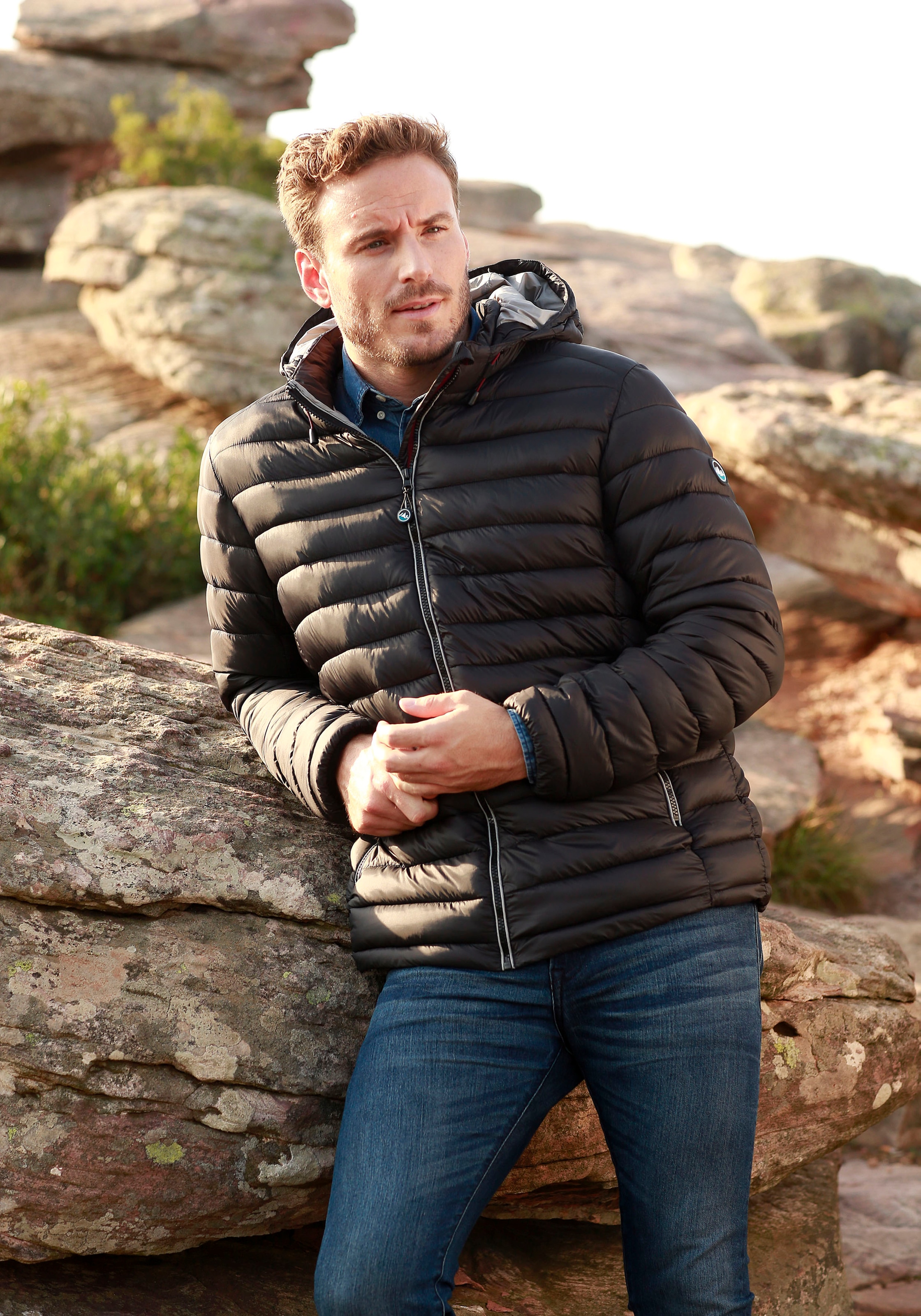 Polarino Steppjacke mit Kapuze Atmungsaktiv, winddicht, wasserabweisend