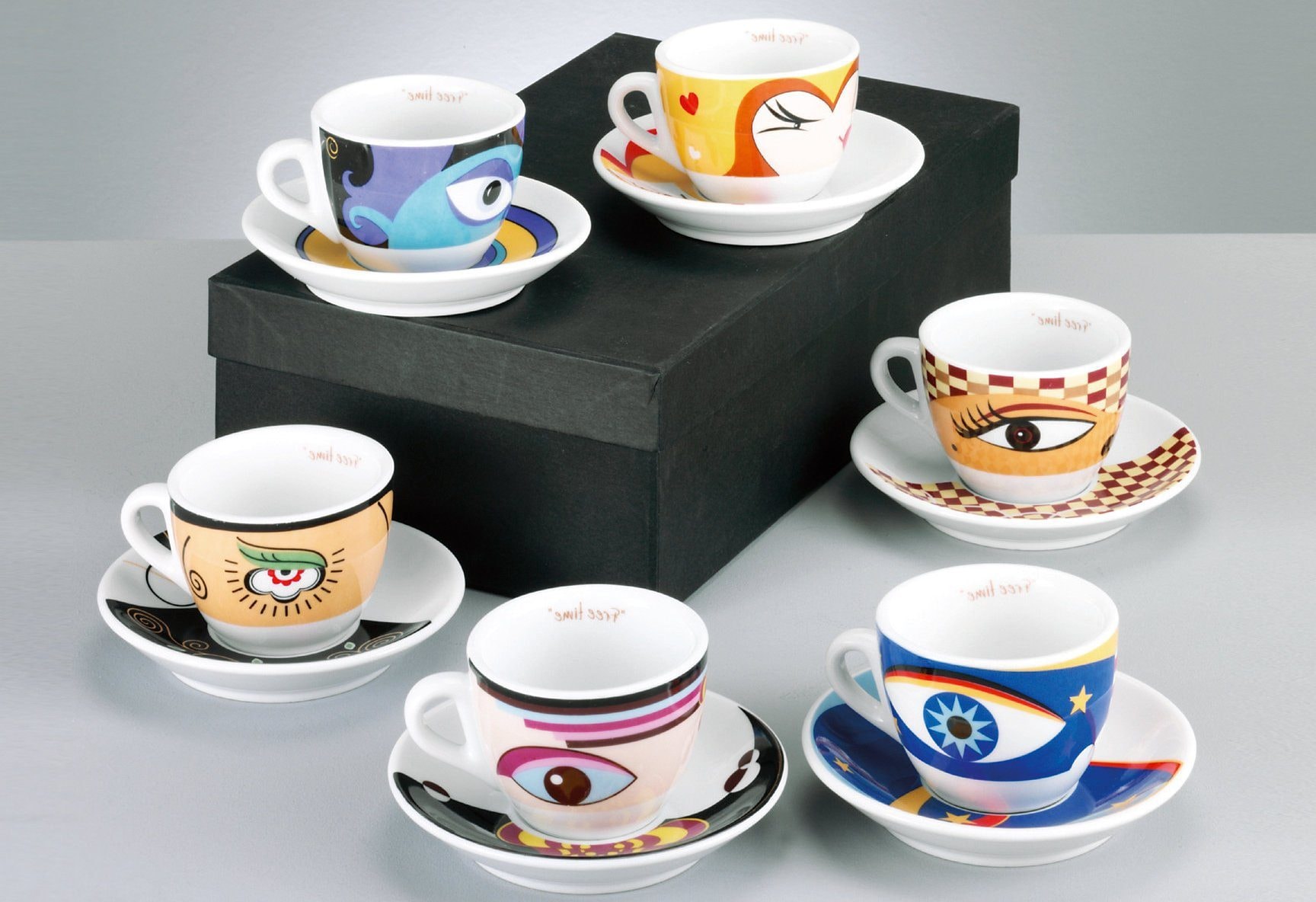 Zeller Present Espressotasse »Magic Eyes«, (Set, 12 tlg.), 6 Tassen, 6 Untertassen