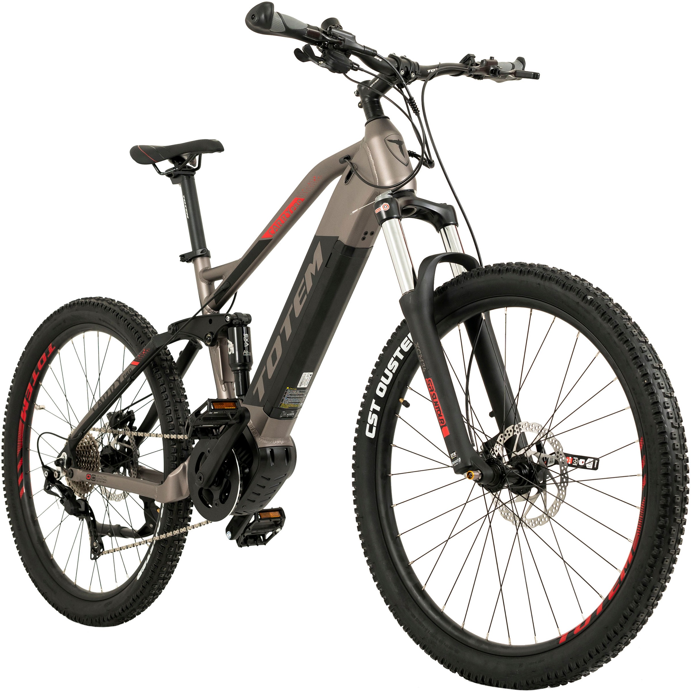TOTEM E-Bike »Carry Pro«, 10 Gang, Shimano, Deore, Mittelmotor 250 W, Pedelec, Elektrofahrrad für Damen u. Herren, MTB