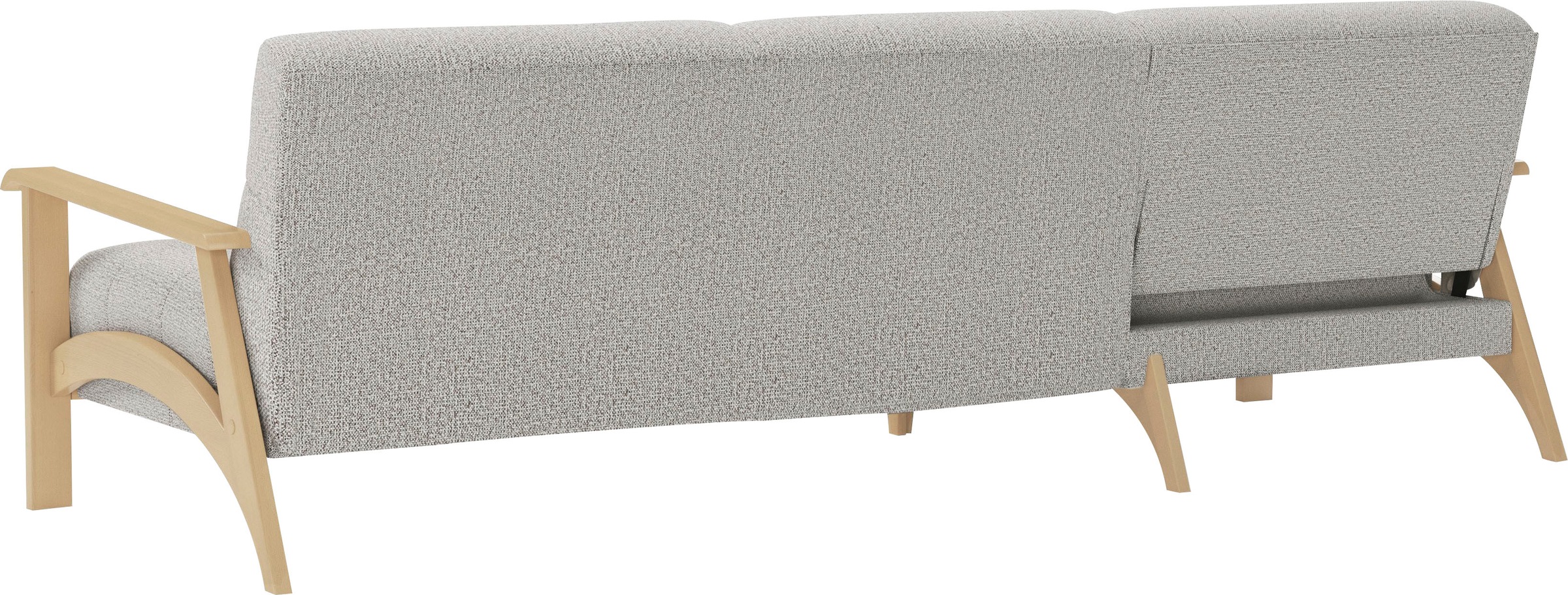 sit&more Ecksofa »Billund L-Form«, Armlehnen aus Buchenholz in natur, verschiedene Bezüge und Farben