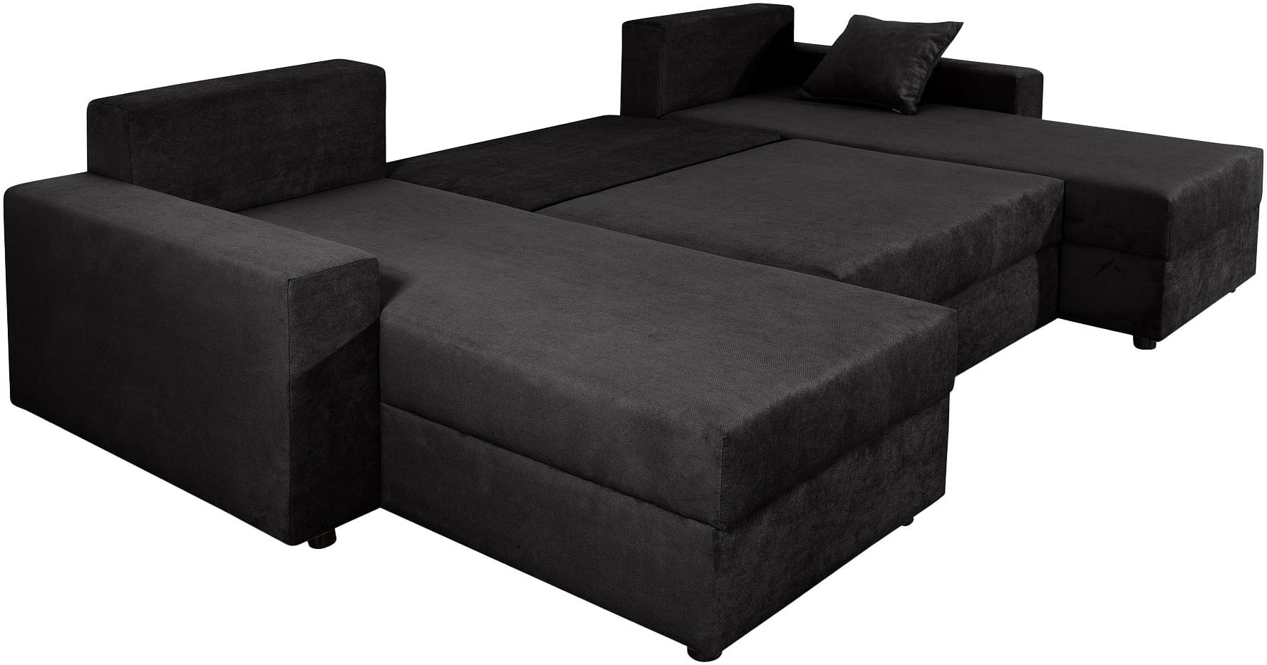 COLLECTION AB Wohnlandschaft »Pico U-Form, Breite 252, mit Schlaffunktion, Bettkasten & Zierkissen«, Liegefläche 117x220 cm