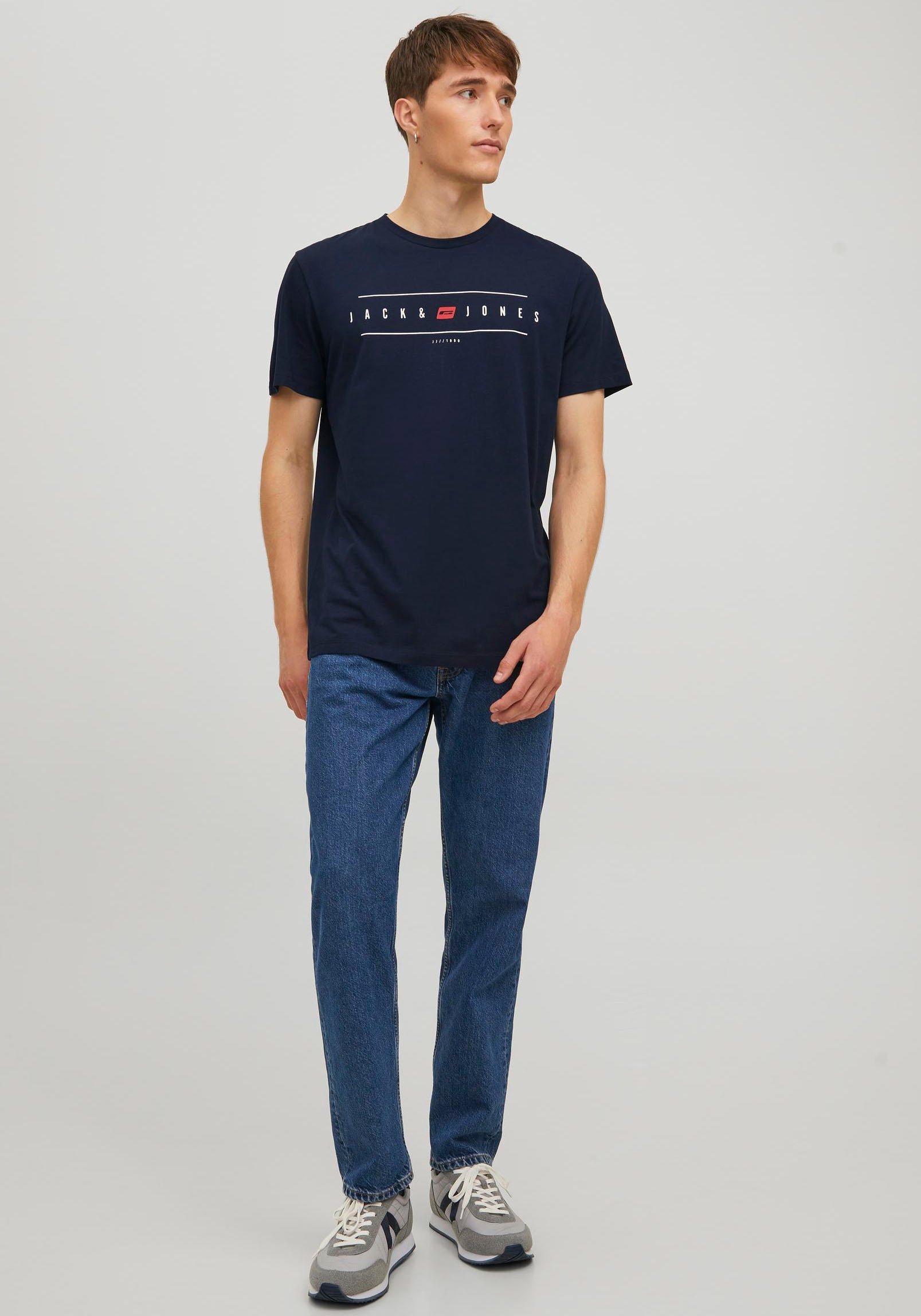 Jack & Jones Kurzarmshirt »JJFLAG TEE SS CREW NECK«