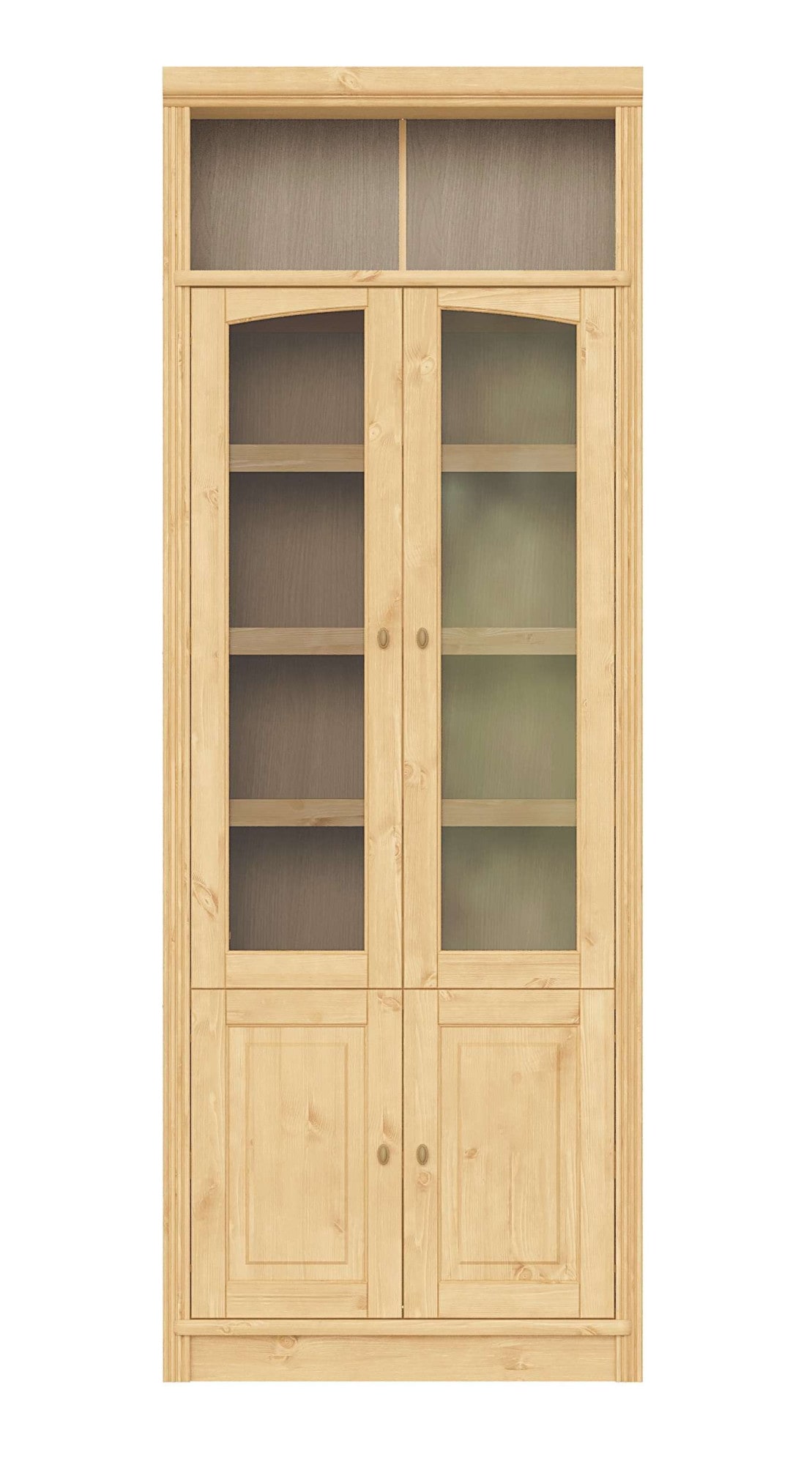 OTTO home Vitrine »Soeren Regal mit 2 Glastüren und 2 Holztüren, B/TH: 80/29/220 cm« Kiefer FSC®-zertifiziert, 1 offenes Fach, 6 Fächer hinter den Türen