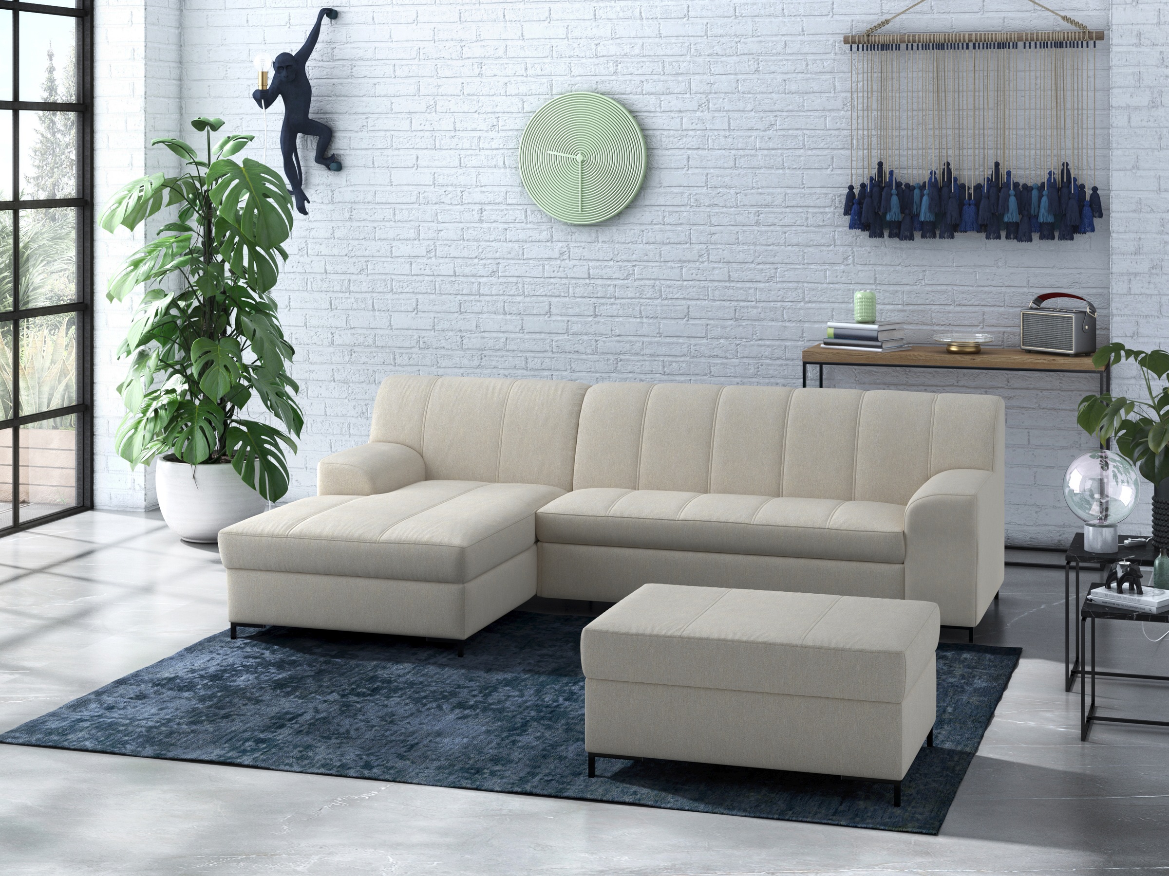 INOSIGN Ecksofa »Balme L-Form«, Inkl. Zierkissen, wahlweise mit Bettfunktion