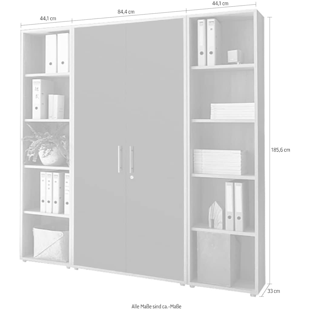 BMG Möbel Büro-Set »TABOR 3 hoch«, (Set, 3 tlg.)