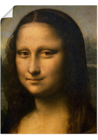 Artland Wandbild »Mona Lisa. Detail Kopf. 1503-1506«, Frau, (1 St.), in vielen Größen... kaufen
