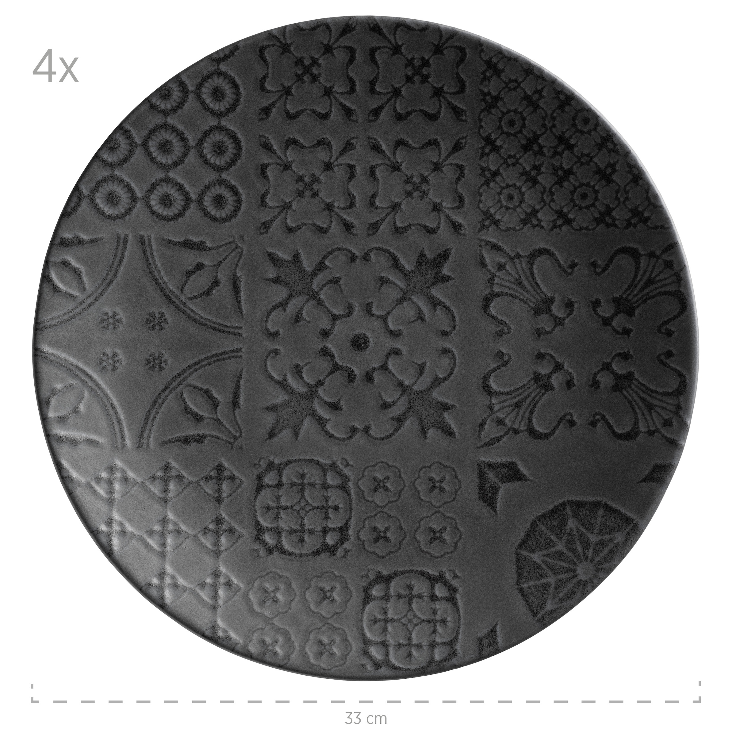 MÄSER Platzteller »Platzteller-Set Tiles, Steinzeug«