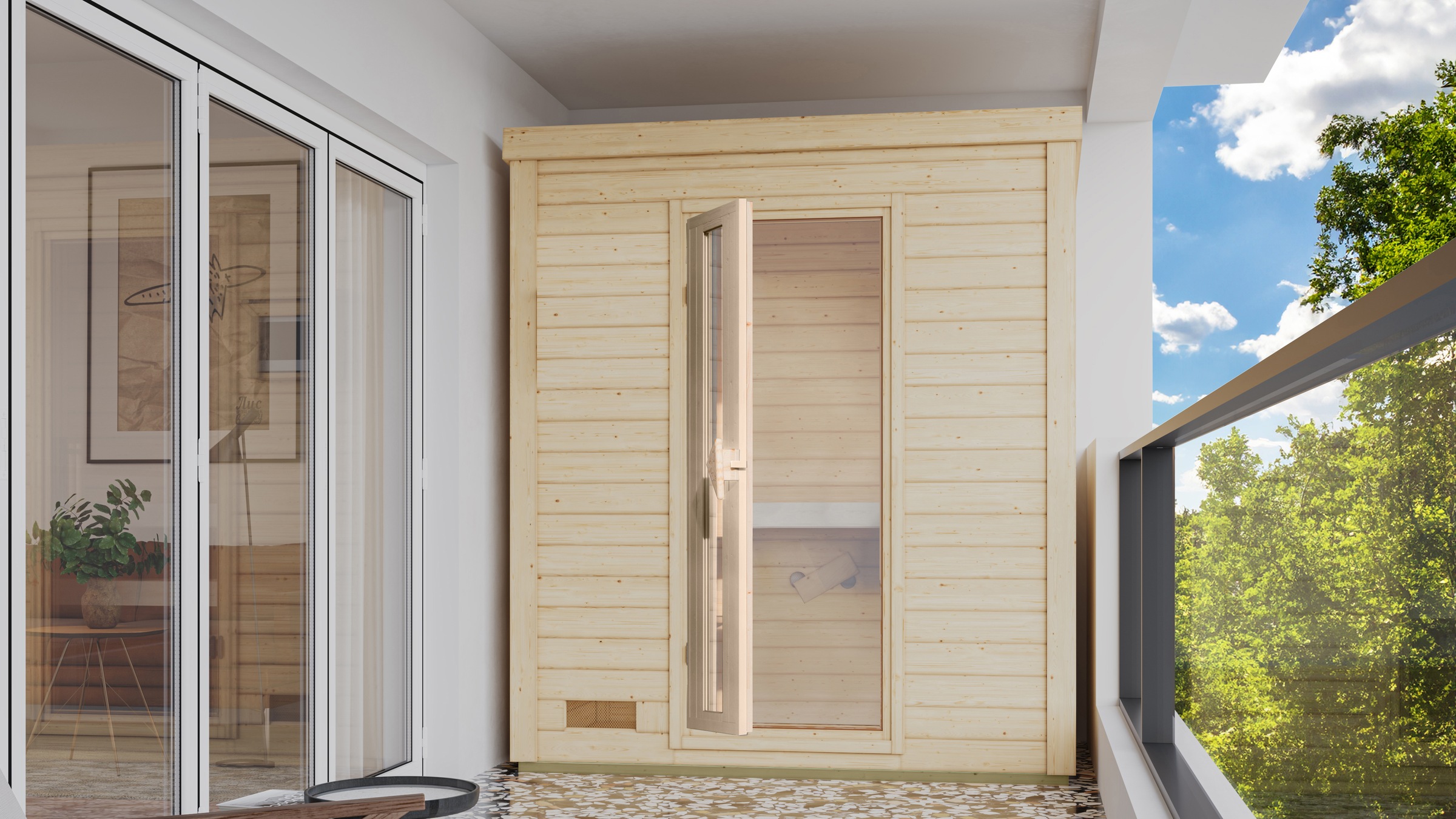 Karibu Saunahaus »»Talo 0« mit Iso-Tür, naturbelassen« Set günstig online kaufen