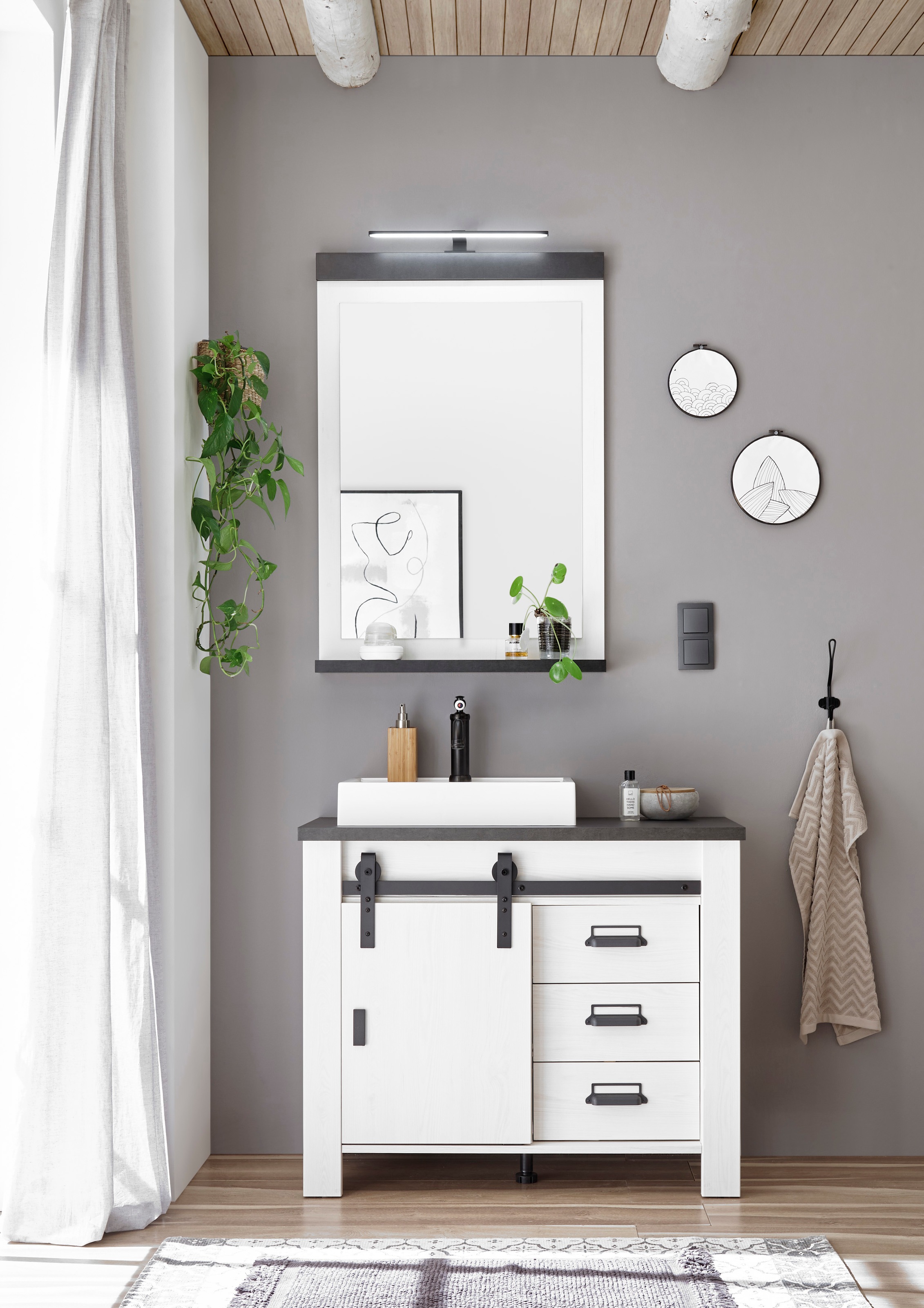 Home affaire Badmöbel-Set »SHERWOOD, Bad im modernen Design, 2-teiliges Bad günstig online kaufen