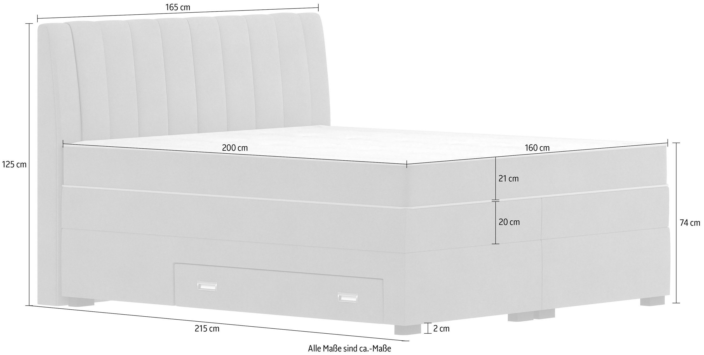 9. Bild von Places of Style Boxspringbett »Rickon«, inkl. Bettschubkasten