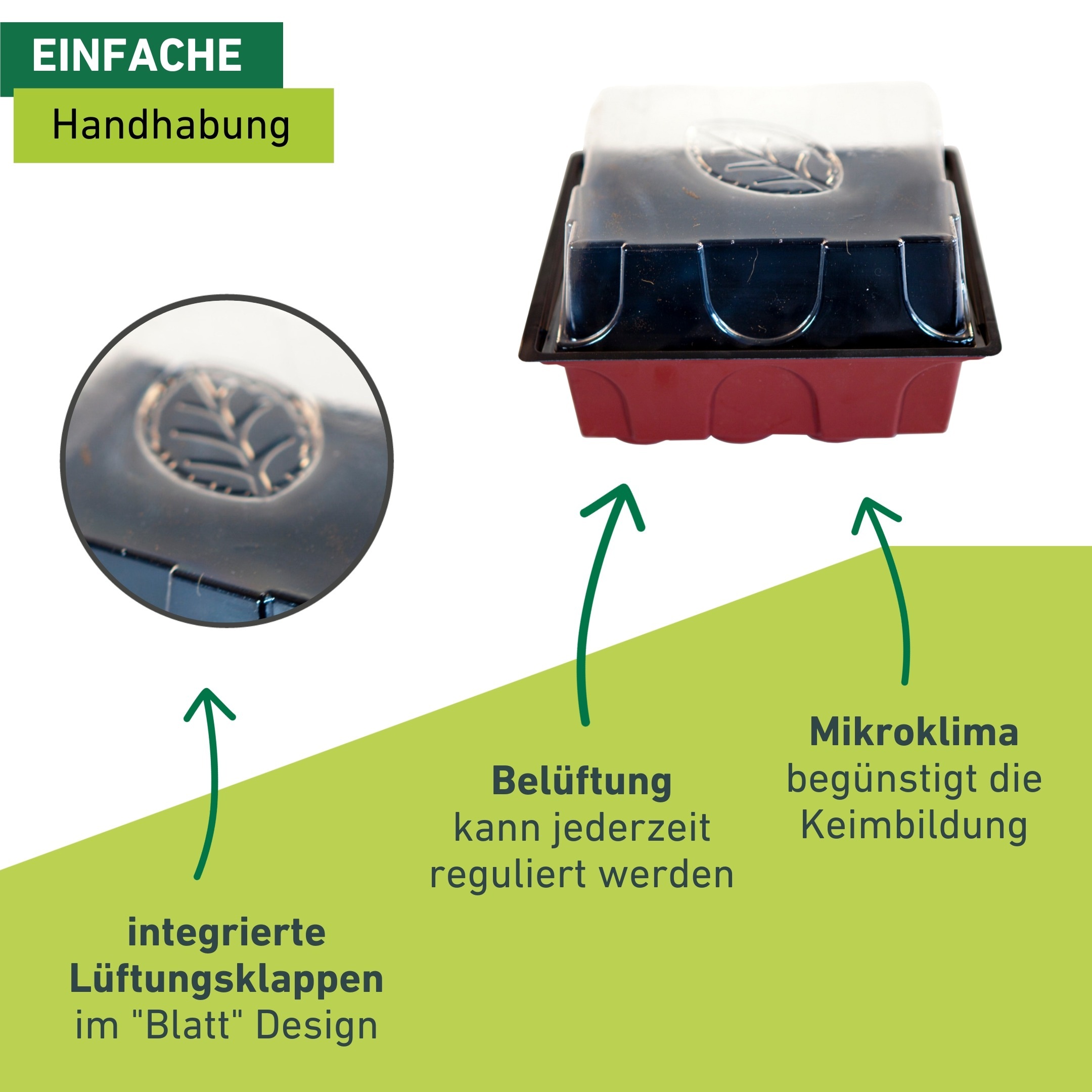 Windhager Gewächshaus »für Fensterbänke, Zimmer-Gewächshaus Indoor« Anzucht Fensterbank-Treibhaus inkl. 12 Quelltabs, 19,5x19x11 cm