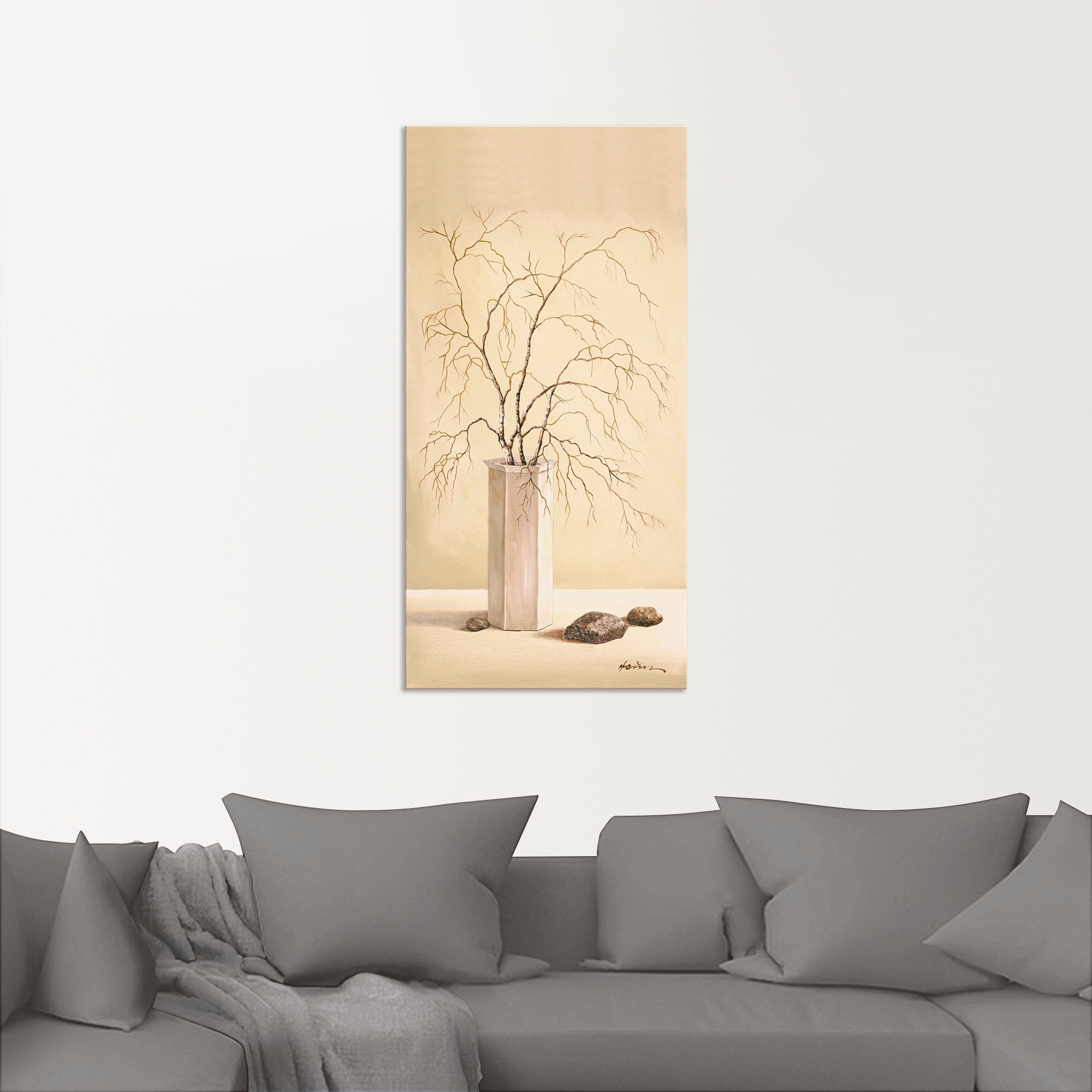 Artland Wandbild »Birkenzweig«, Vasen & Töpfe, (1 St.), als Alubild, Outdoorbild, Leinwandbild in verschied. Größen