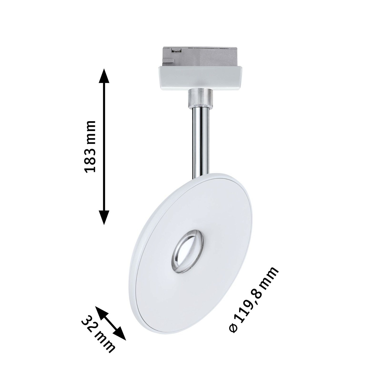 Paulmann Schienensystem-Leuchten »URail Schienenspot Sphere 493lm 7W 2700K 230V Chrom matt, Chrom«, Einzelspot, dimmbar