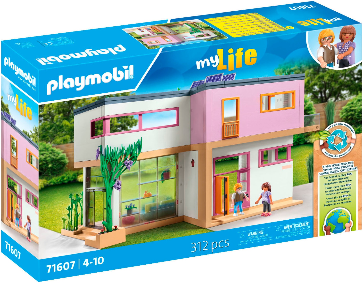 Playmobil® Konstruktions-Spielset »Wohnhaus mit Wintergarten (71607), myLife«, (312 St.), Made in Germany