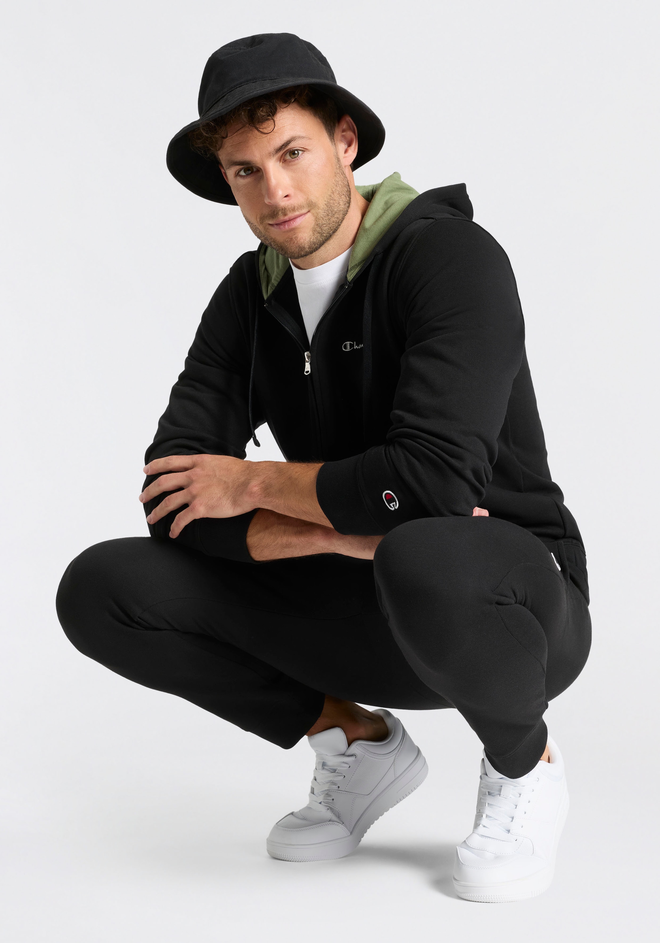 Champion Jogginganzug »Terry Hooded Full Zip Sweatshirt« 2 tlg. mit Kapuze, mit durchgehendem Reißverschluss