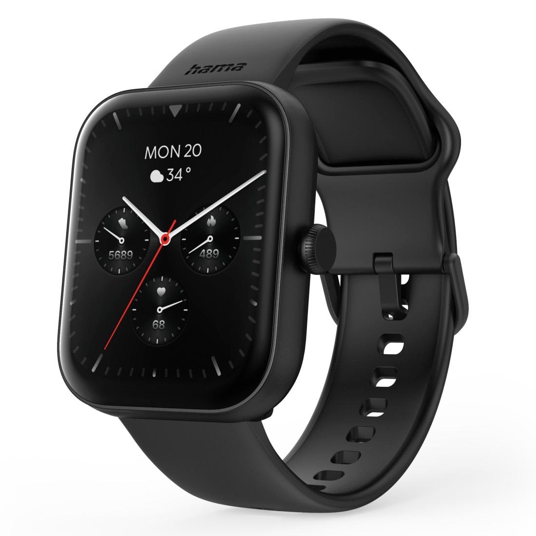 Hama Smartwatch »Smartwatch 1,65“ (Telefonfunktion, WhatsApp, E-Mail etc., wasserdicht)«, (/ 1,65 Zoll),)