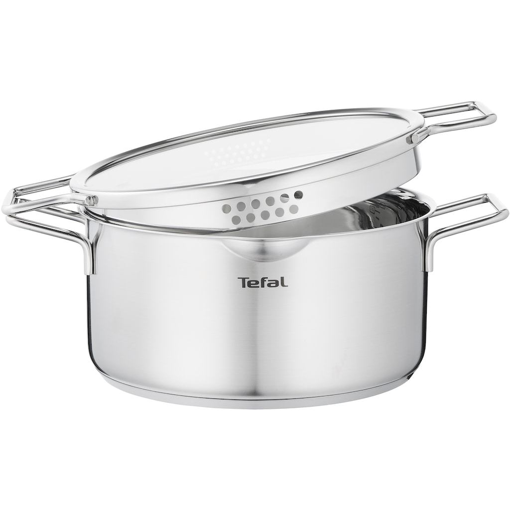 Tefal Topf-Set »Nordica«, Edelstahl, (6 tlg., 1x Kasserolle Ø 16 cm, 1x Kochtopf Ø 20 cm, 1x Kochtopf Ø 24 cm)