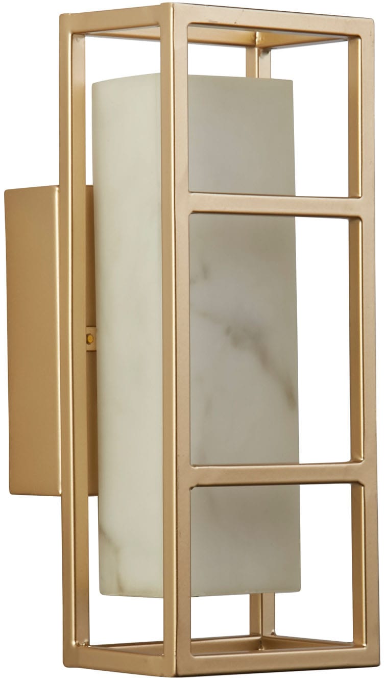 Searchlight Wandleuchte »Mirage LED Wall Light, Matt Gold & Marbleised Resin« LED-Modul 1 Stk. Warmweiß