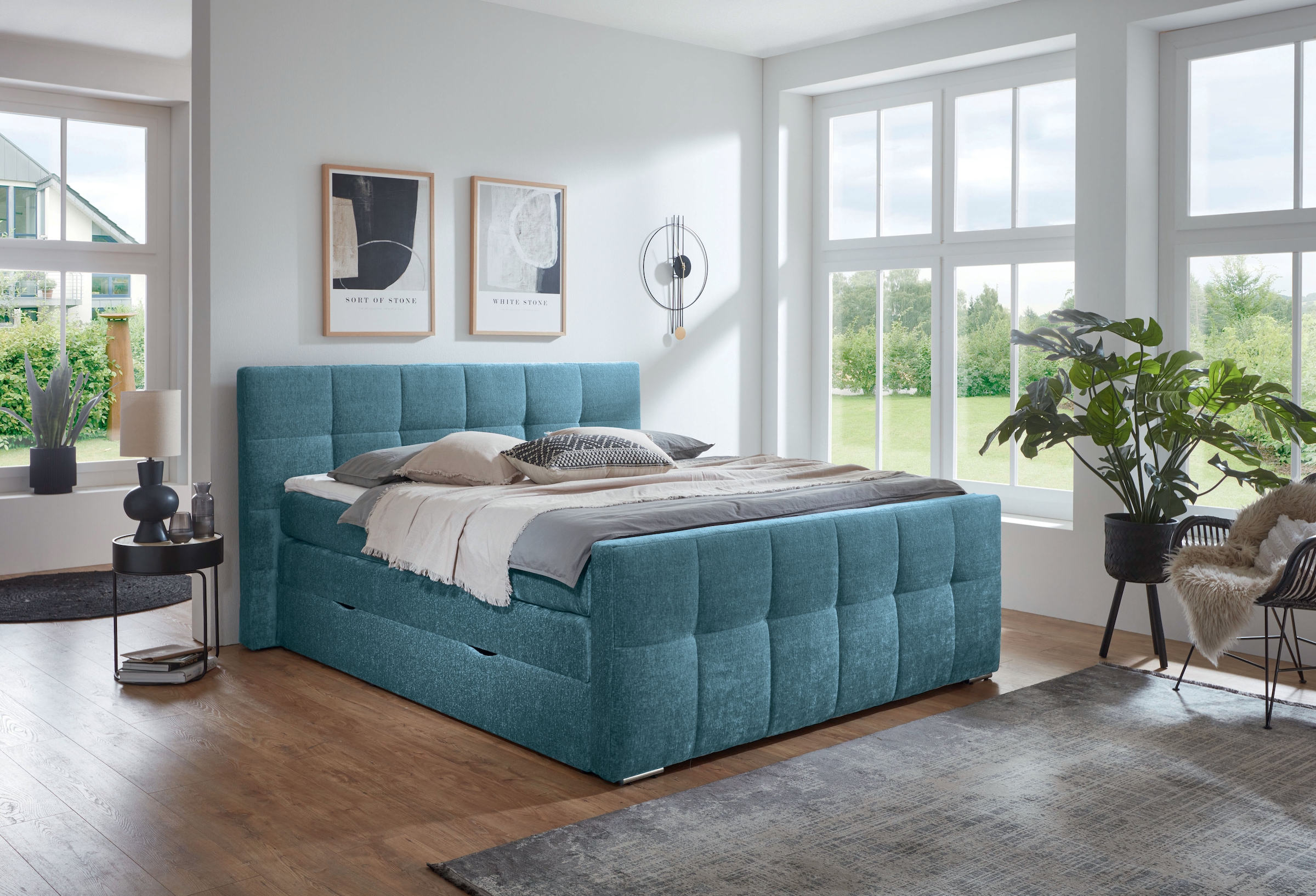 Places of Style Boxspringbett »Rosà«, H3/H3, H3/H4, H4/H4 möglich
