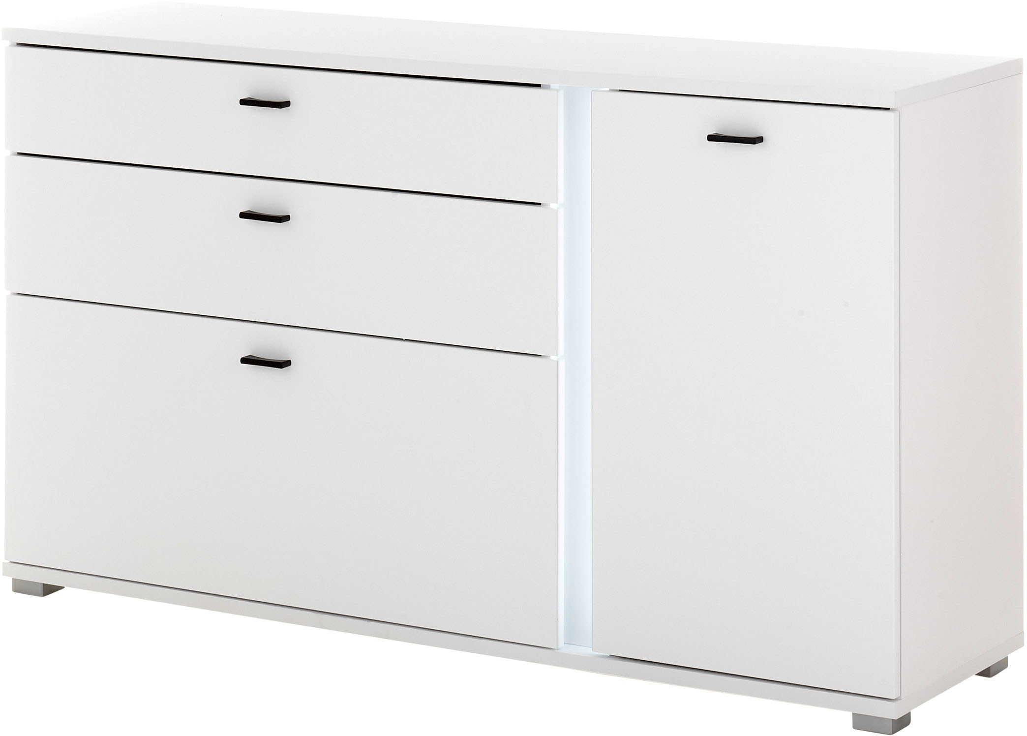 INOSIGN Sideboard »LONG ISLAND«, (1 St.), in moderner Trendfarbe,inklusive senkrechter Beleuchtung,Breite 150 cm