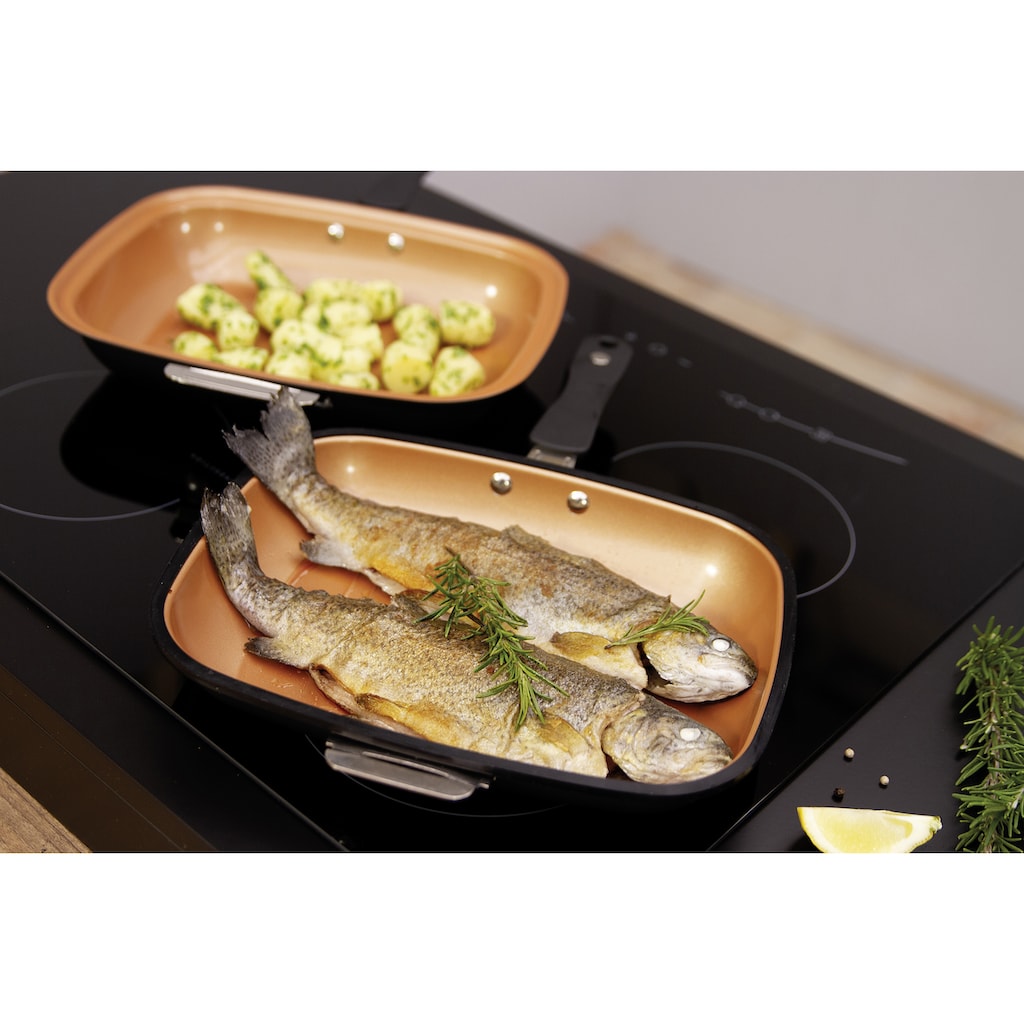 LIVINGTON Bratpfanne »Black Doubletta Basic Set«, Aluminium, (1 tlg.)