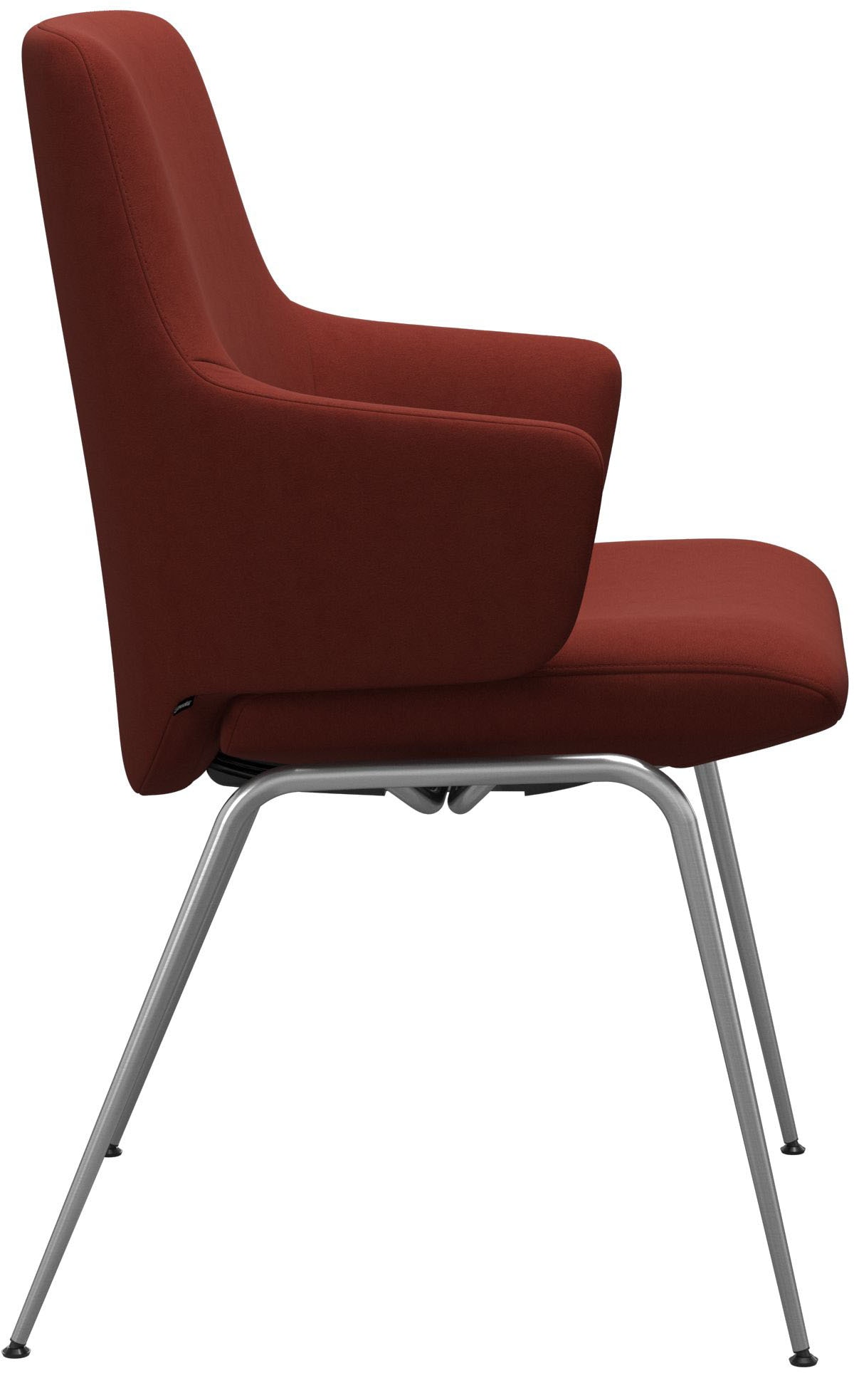 Stressless® Polsterstuhl »Laurel«, Microfaser DINAMICA, Low Back mit Armlehne, Größe L, mit Beinen aus Stahl in Chrom matt