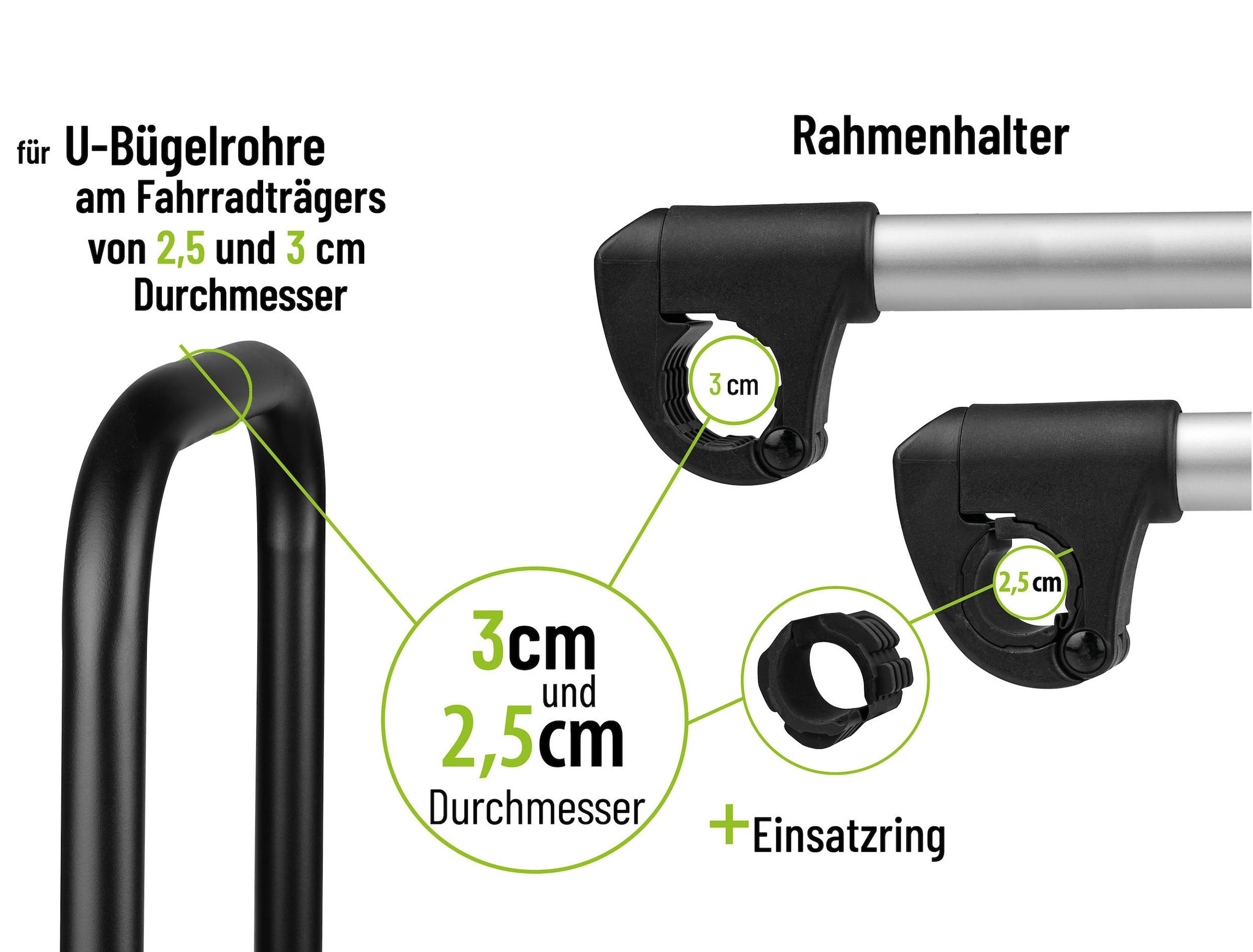 EUFAB Fahrradträger-Rahmenhalter »Strap-Rahmenhalter kurz Ø 25+30mm«