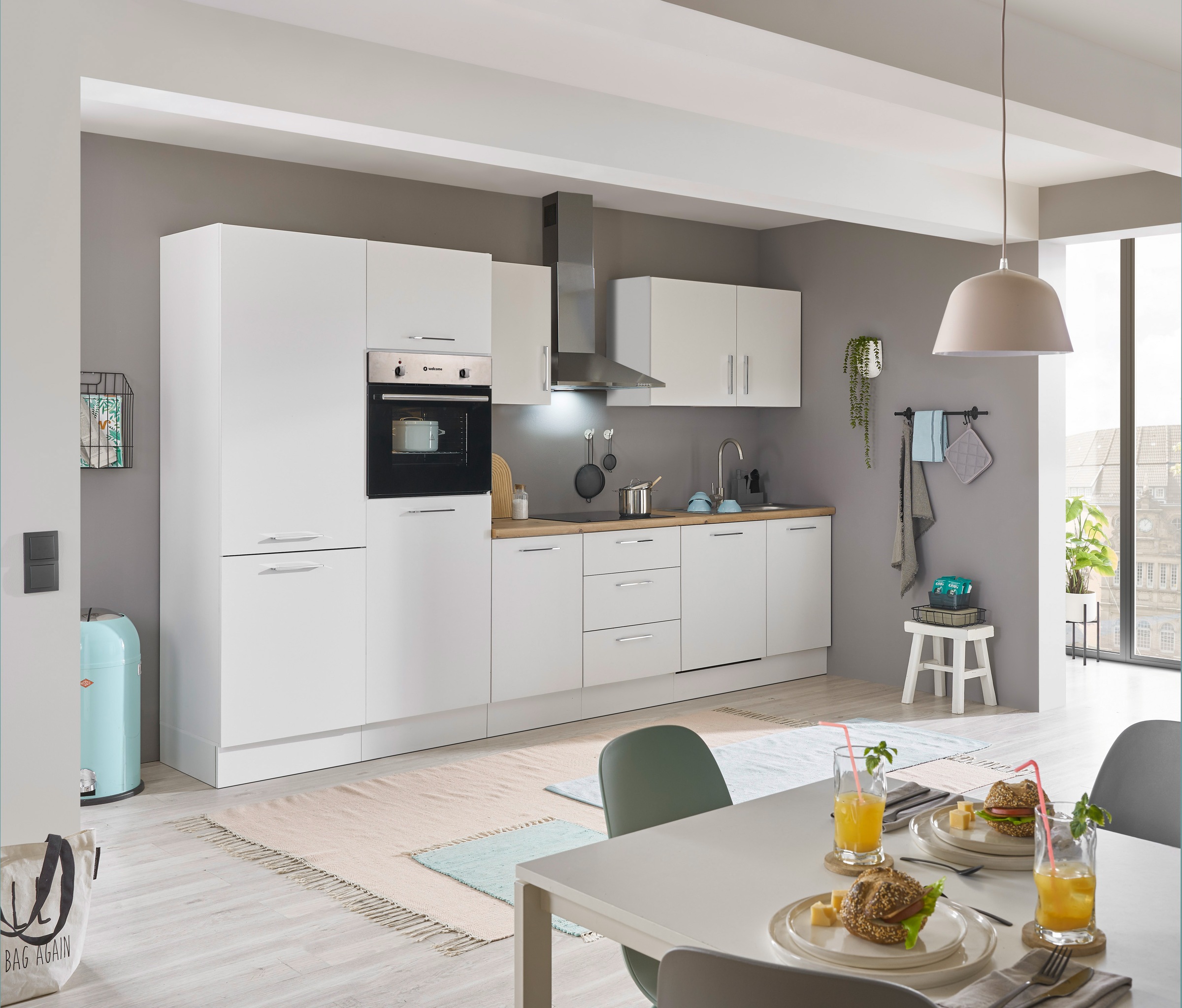 BASIC by Balculina Küchenzeile »Turin«, Breite 340 cm, wahlweise mit E-Geräten