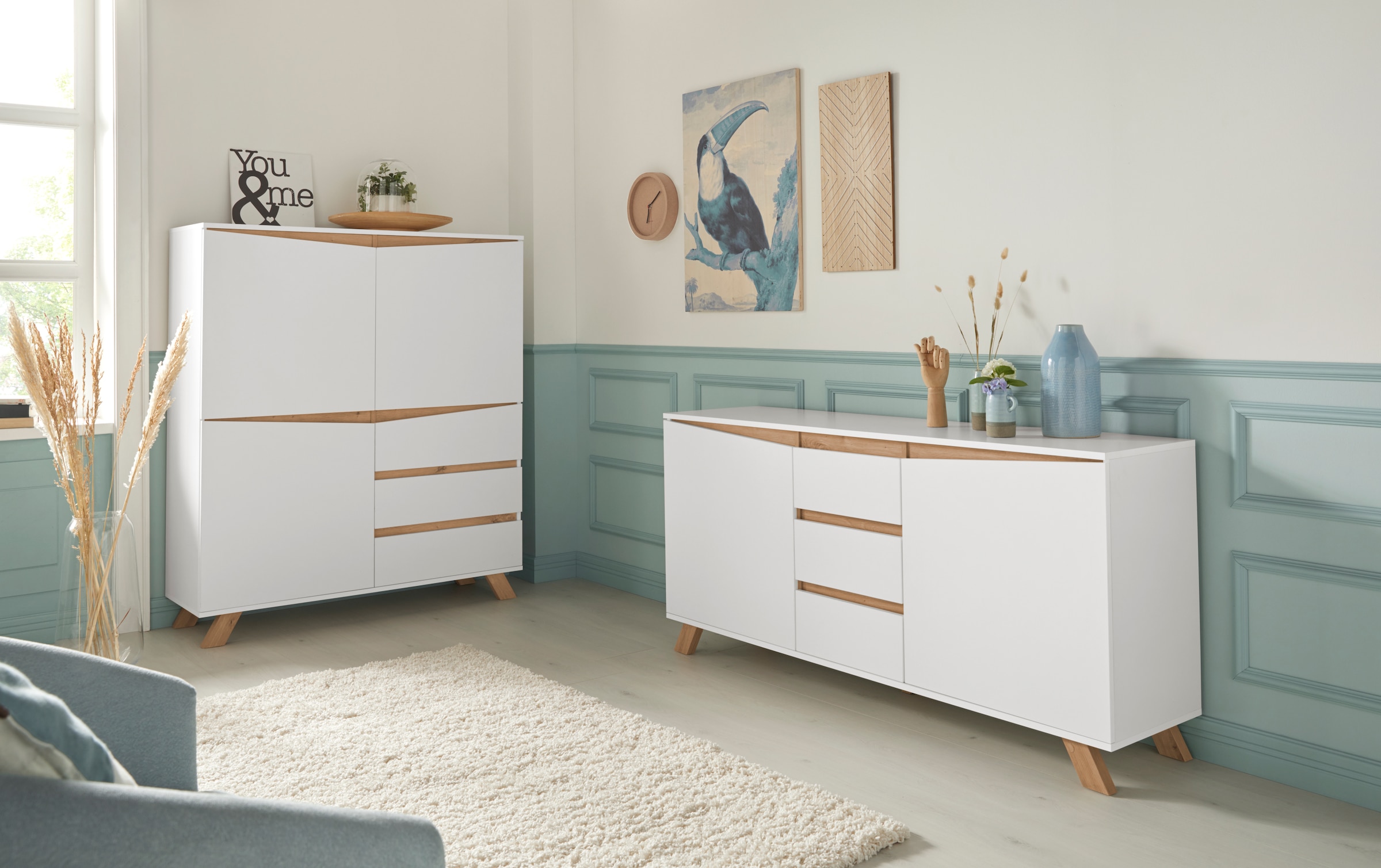 Homexperts Sideboard »Vicky«, Breite 160 cm oder 180 cm, in matt weiß