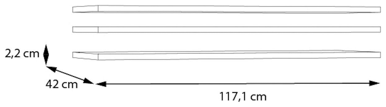 FORTE Einlegeboden 3 tlg. Set, Breite 117 cm
