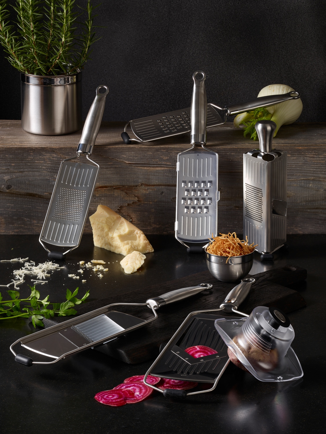 RÖSLE Küchenreibe, (1 St.), Grobreibe für Kartoffeln oder Käse, mit ergonomischem Griff