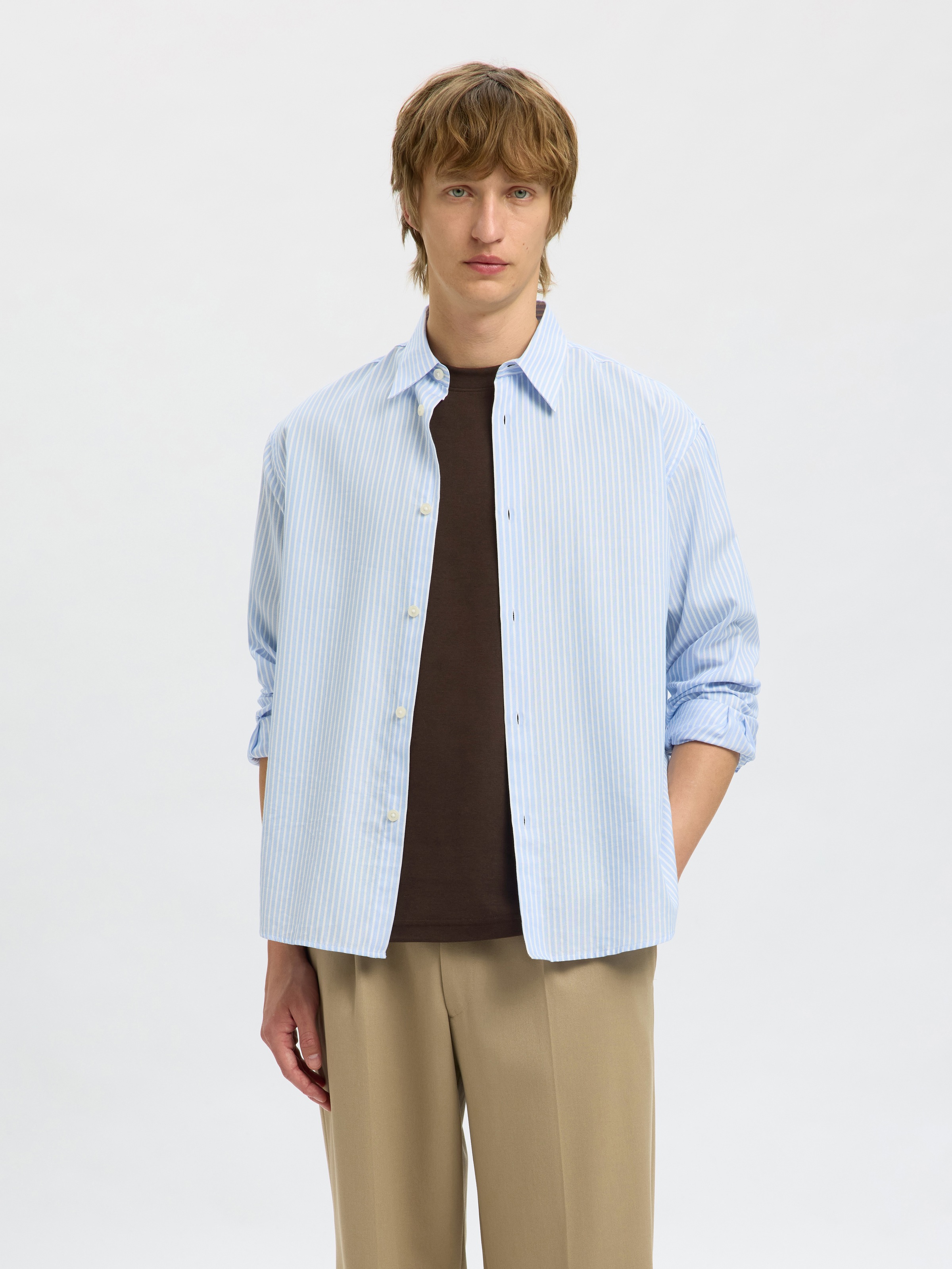 SELECTED HOMME Rundhalsshirt »SLHLOOSEOSCAR SS O-NECK TEE NOOS«