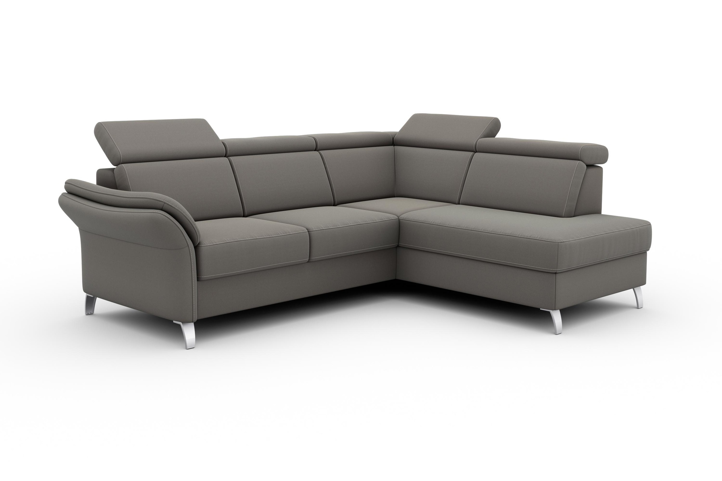 sit&more Ecksofa »Vincenzo L-Form«, inklusive Kopfteilverstellung, wahlweise mit Bettfunktion, Bettkasten