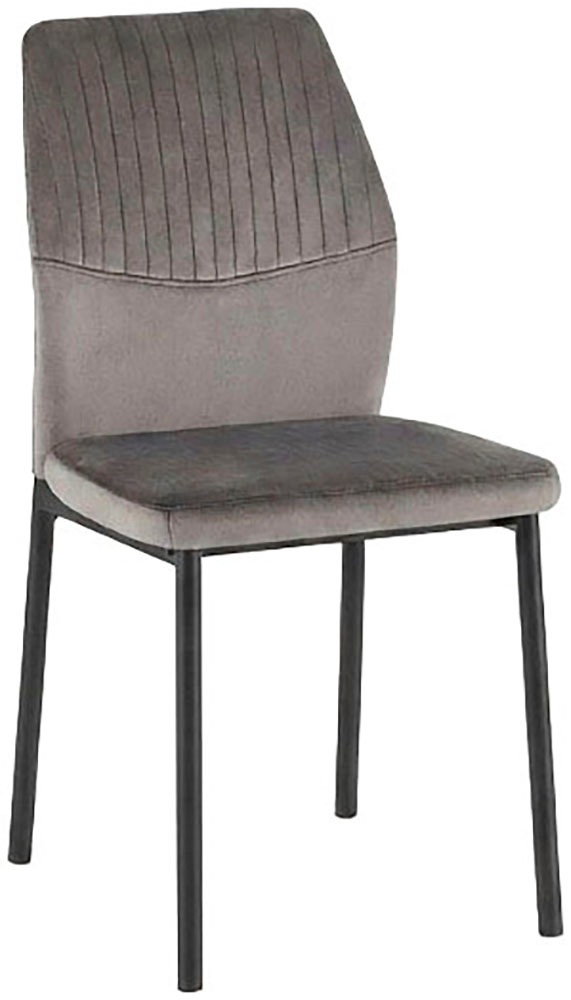 OTTO home Esszimmerstuhl »Nora« (Set) 4 Stk.moderne Samtstühle mit Kontrastnähten und schwarzem Metallgestell