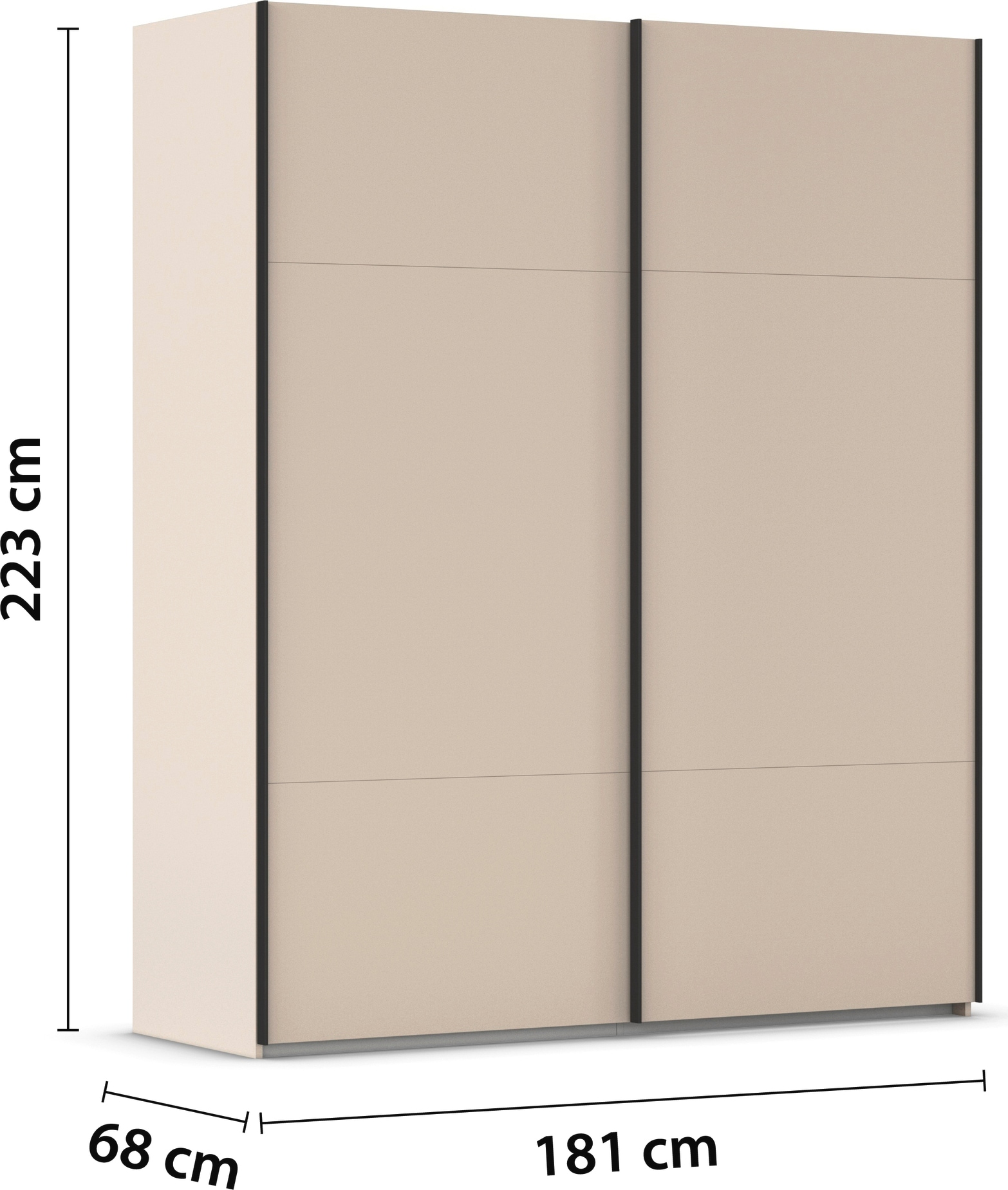 rauch Schwebetürenschrank »Kleiderschrank Schrank Garderobe Schlafzimmerschrank CONTIDO«, (in 3 verschiedenen Ausstattungen BASIC/CLASSIC/PREMIUM), aus hochwertigem Material in 6 Breiten 2 Griff-Farben MADE IN GERMANY