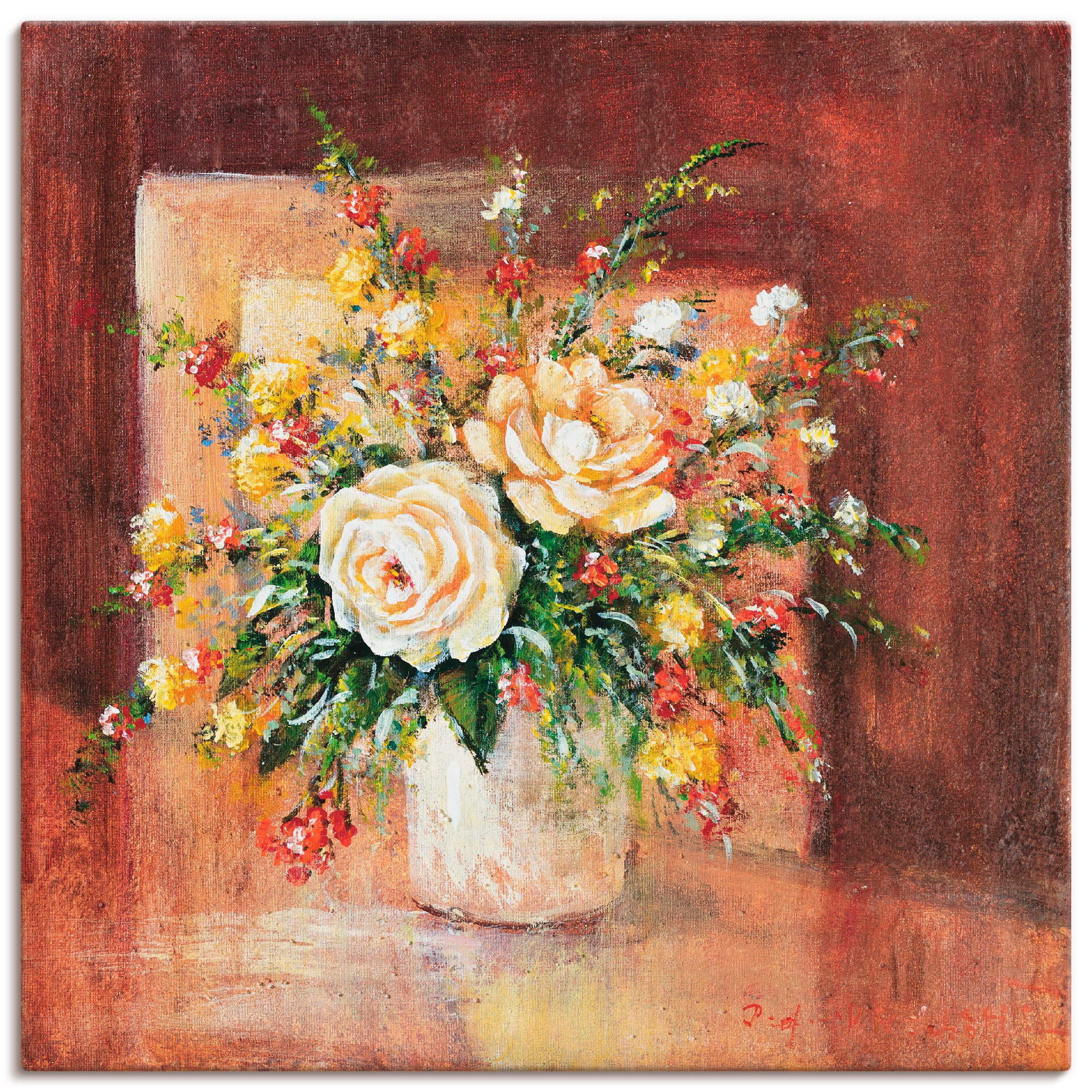 Artland Wandbild »Spanische Blumen II«, Blumen, (1 St.), als Leinwandbild, Wandaufkleber in verschied. Größen