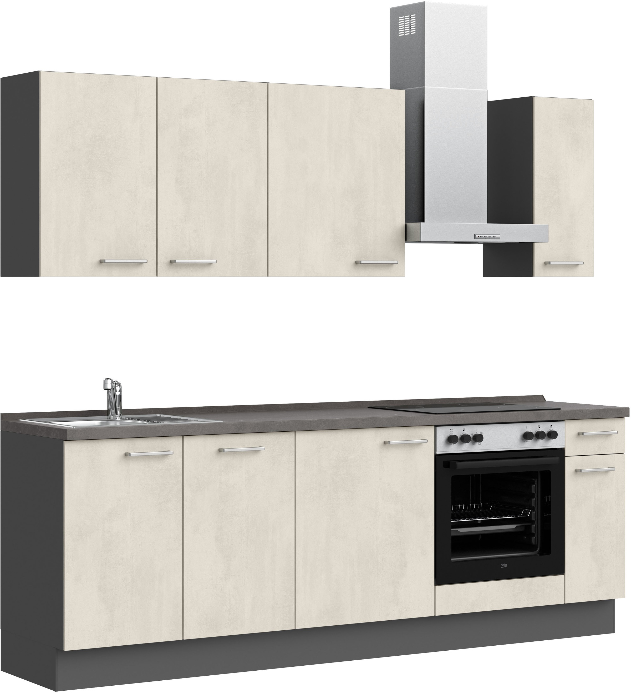 nobilia® Küchenzeile »"Riva I"«, vormontiert, Ausrichtung wählbar, Breite 240 cm, wahlw. mit E-Geräten