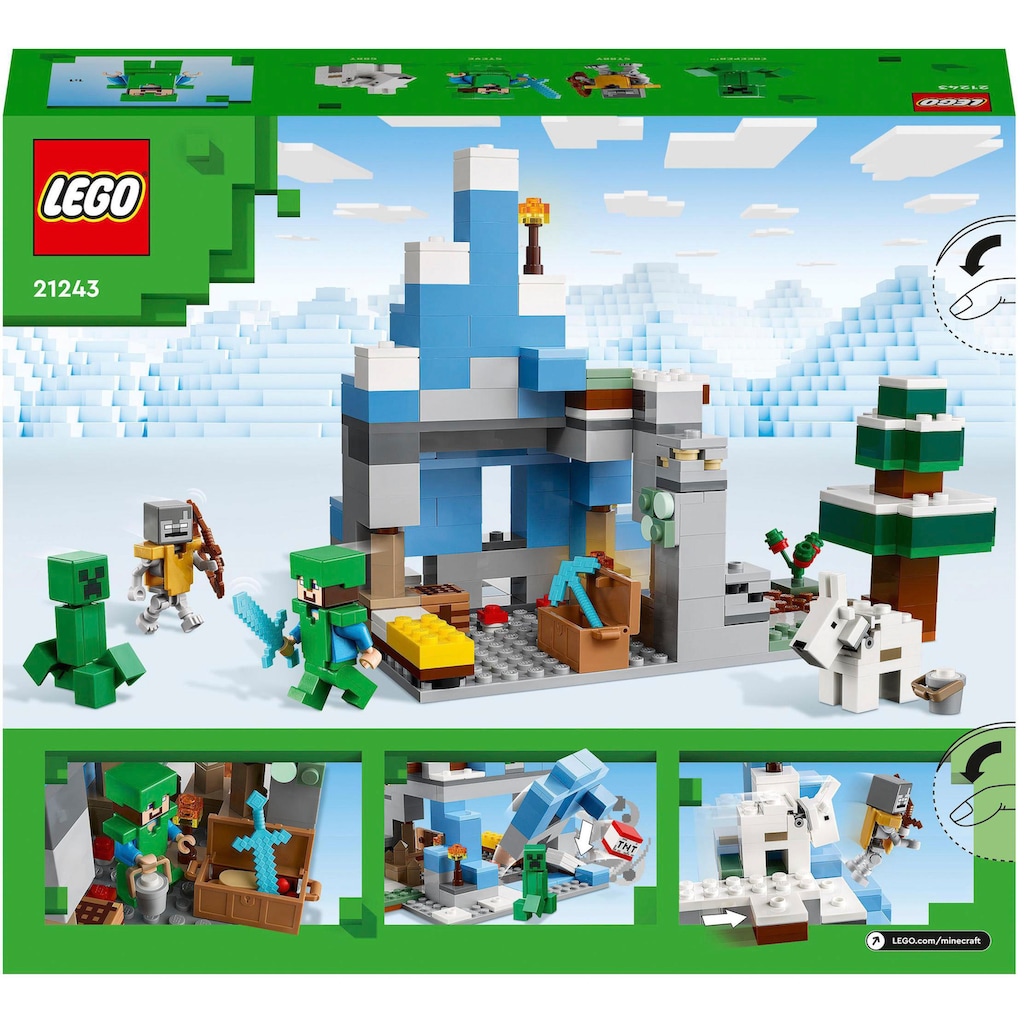 LEGO® Konstruktionsspielsteine »Die Vereisten Gipfel (21243), LEGO® Minecraft«, (304 St.)