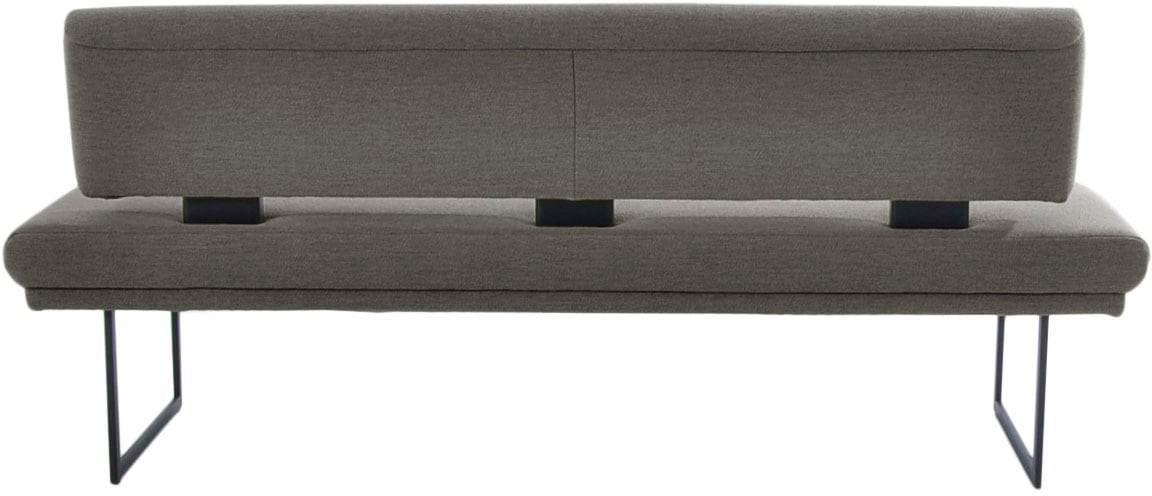 K+W Komfort & Wohnen Polsterbank »Longbeach«, (1 St.), mit Metallkufen in schwarz Struktur, in der Breite 204cm oder 224cm